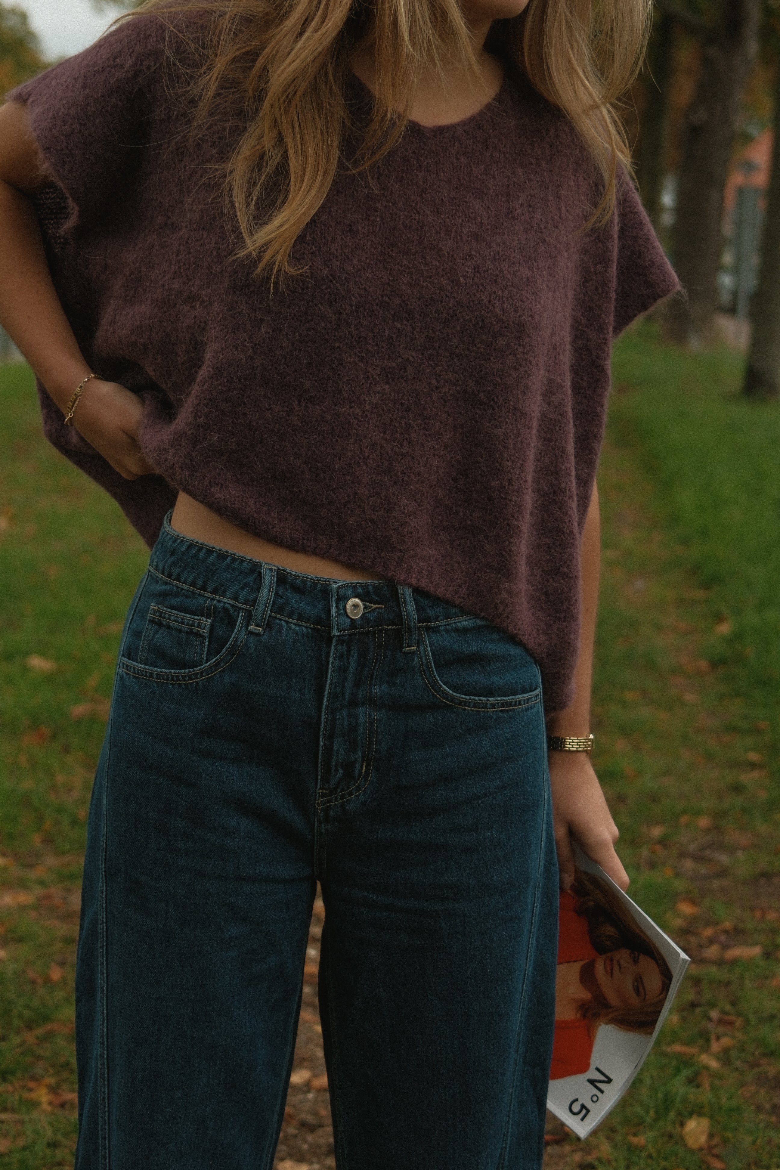 OVERSIZED ALPACA SPENCER AUBERGINE