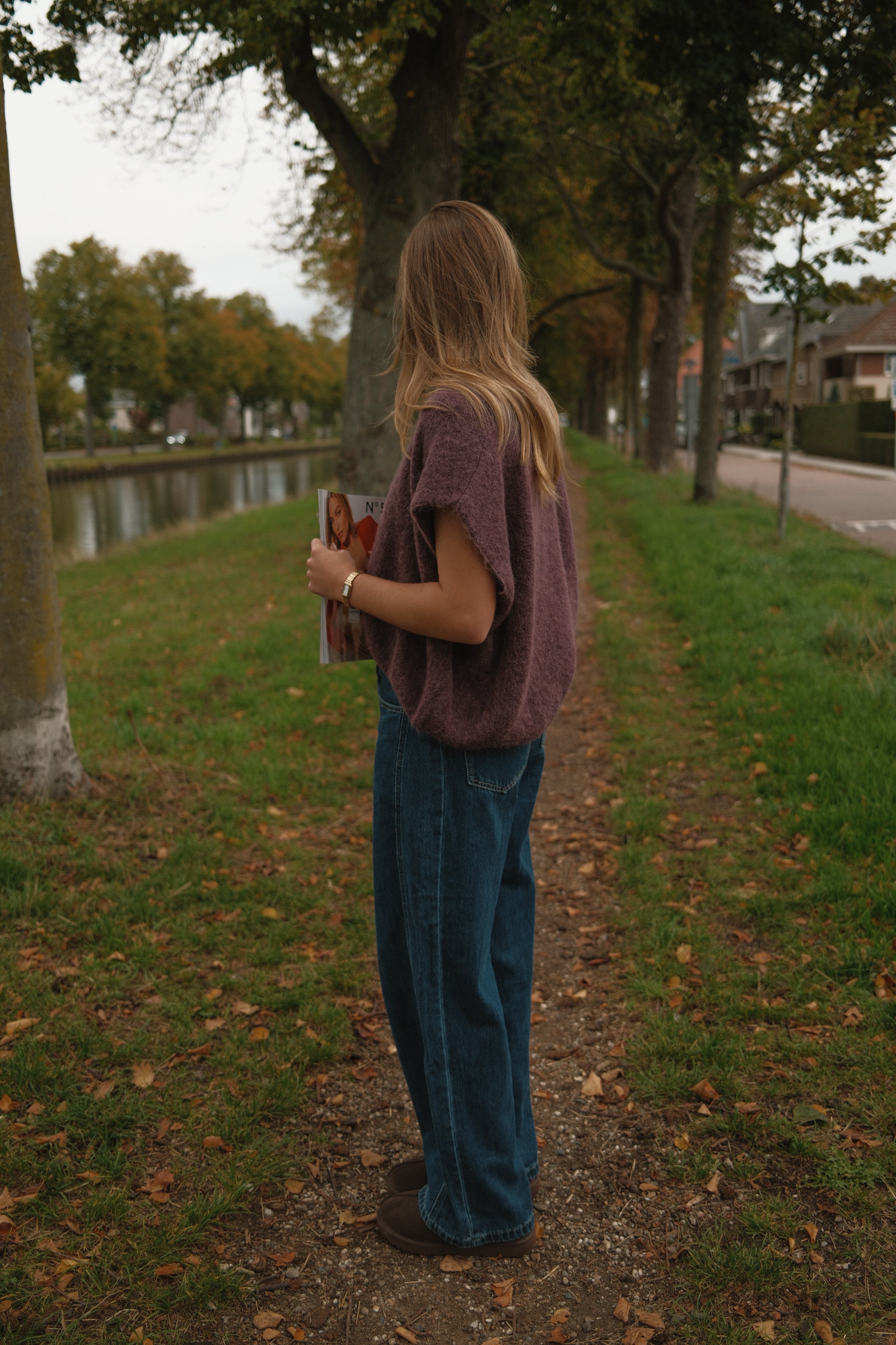 OVERSIZED ALPACA SPENCER AUBERGINE