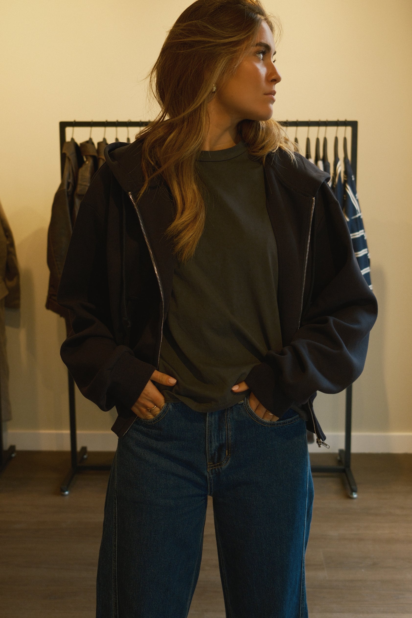 ZIP HOODIE NAVY