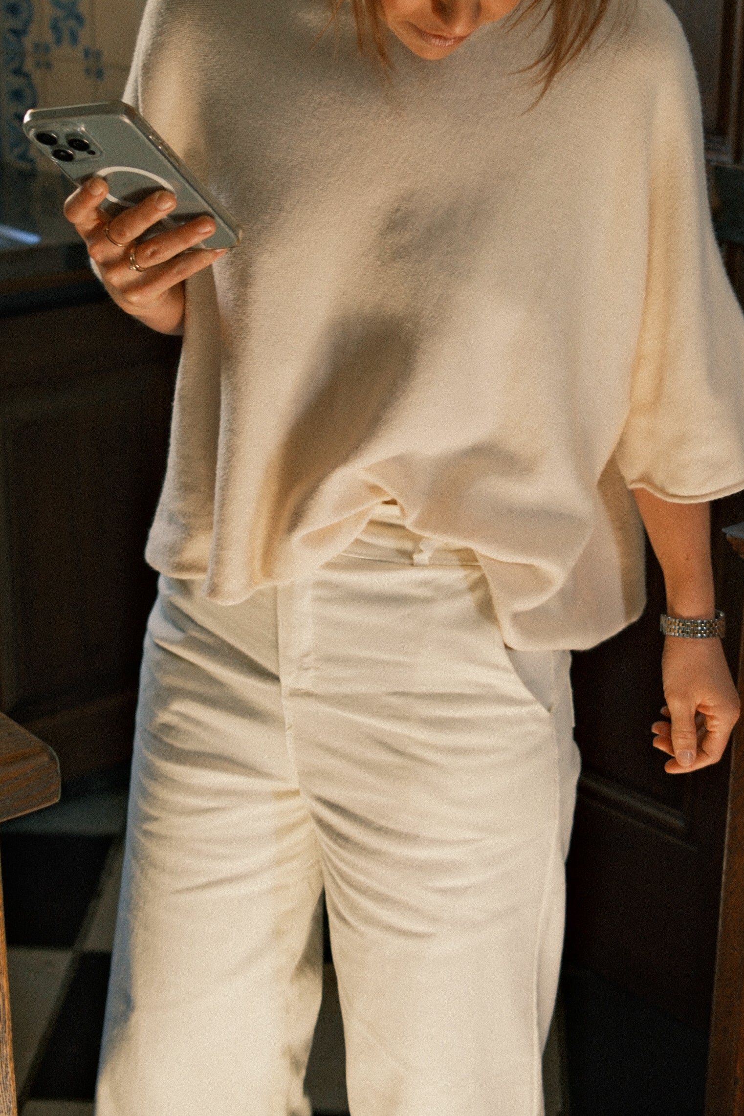 COTTON PANTALON ECRU