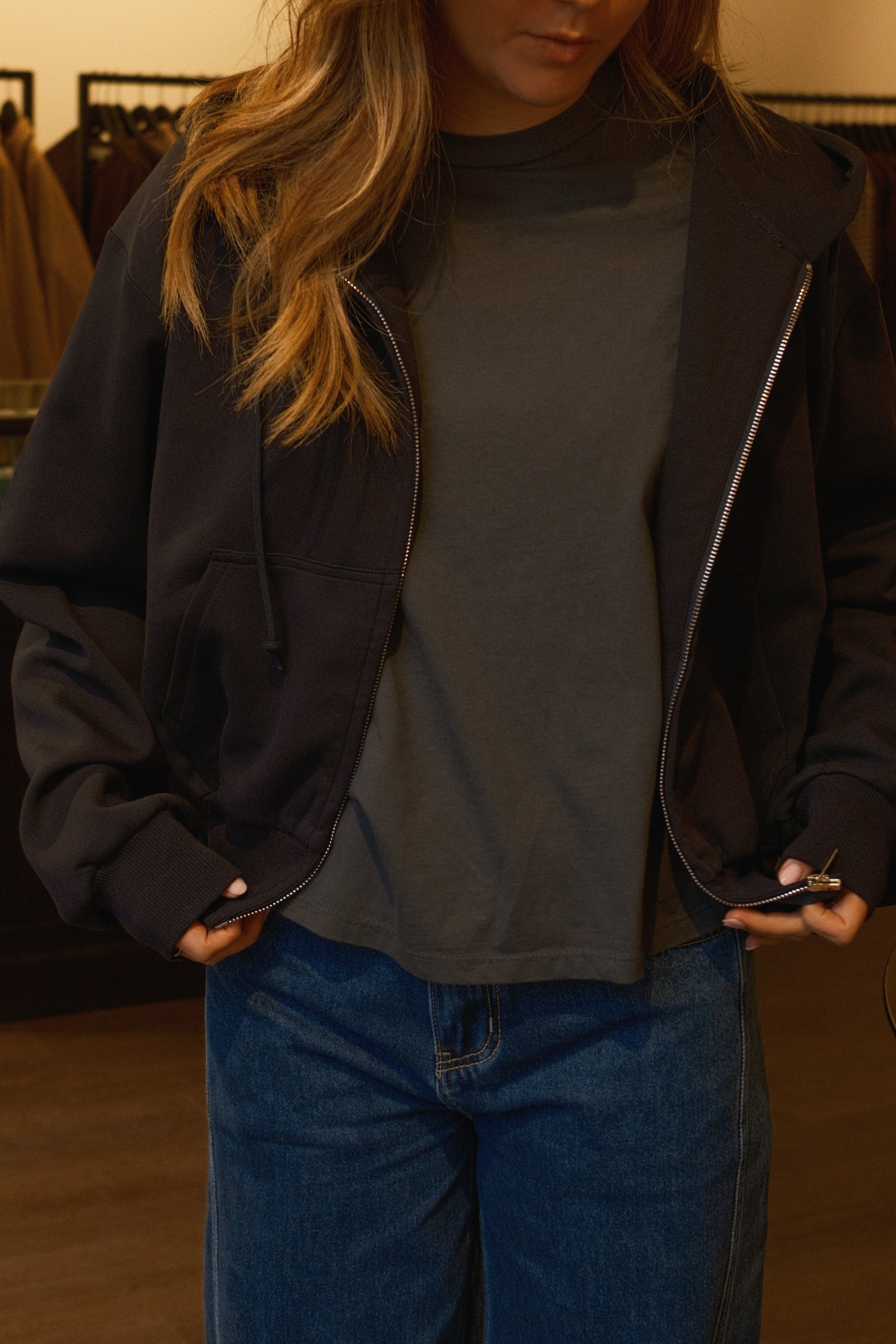 ZIP HOODIE NAVY