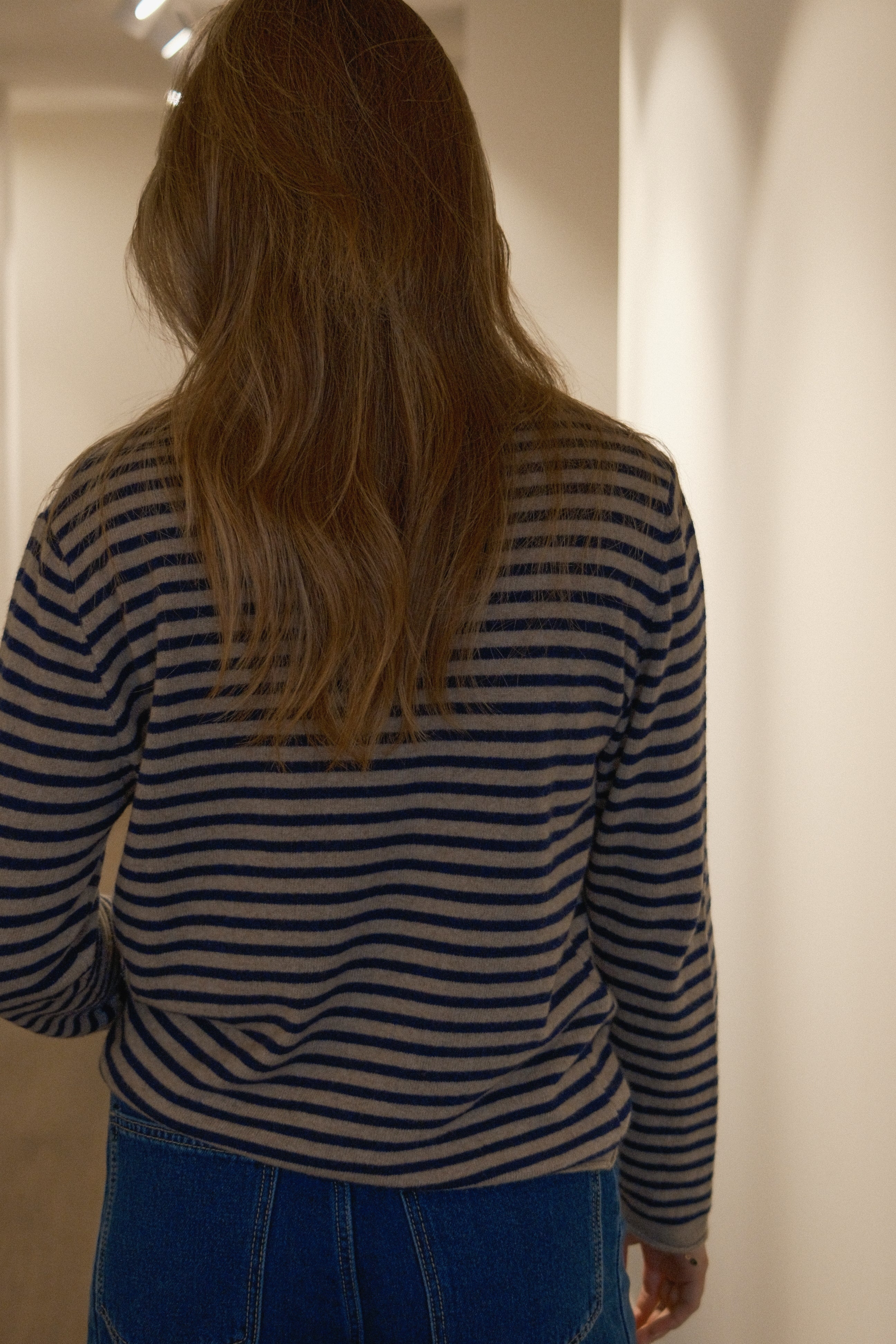 CASHMERE WOOLMIX KNIT STRIPED NAVY