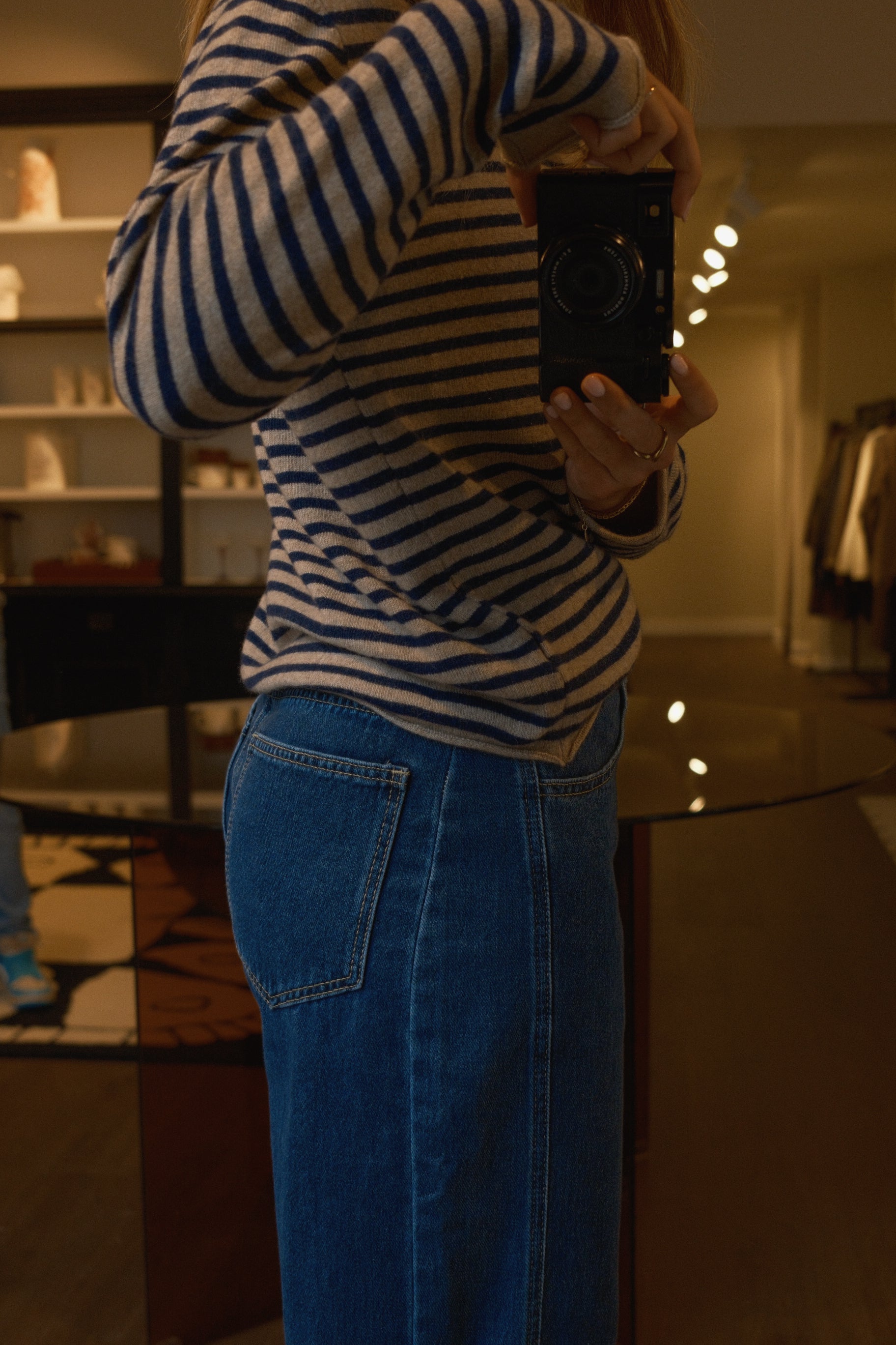 CASHMERE WOOLMIX KNIT STRIPED NAVY