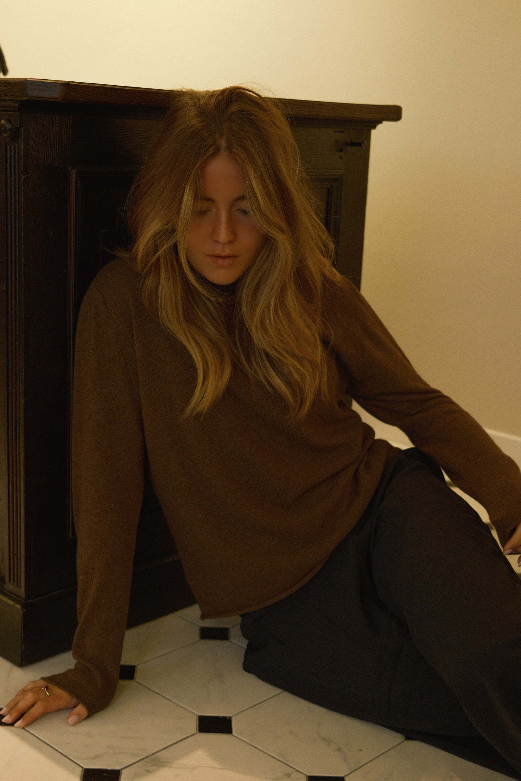 CASHMERE WOOLMIX KNIT CHOCO