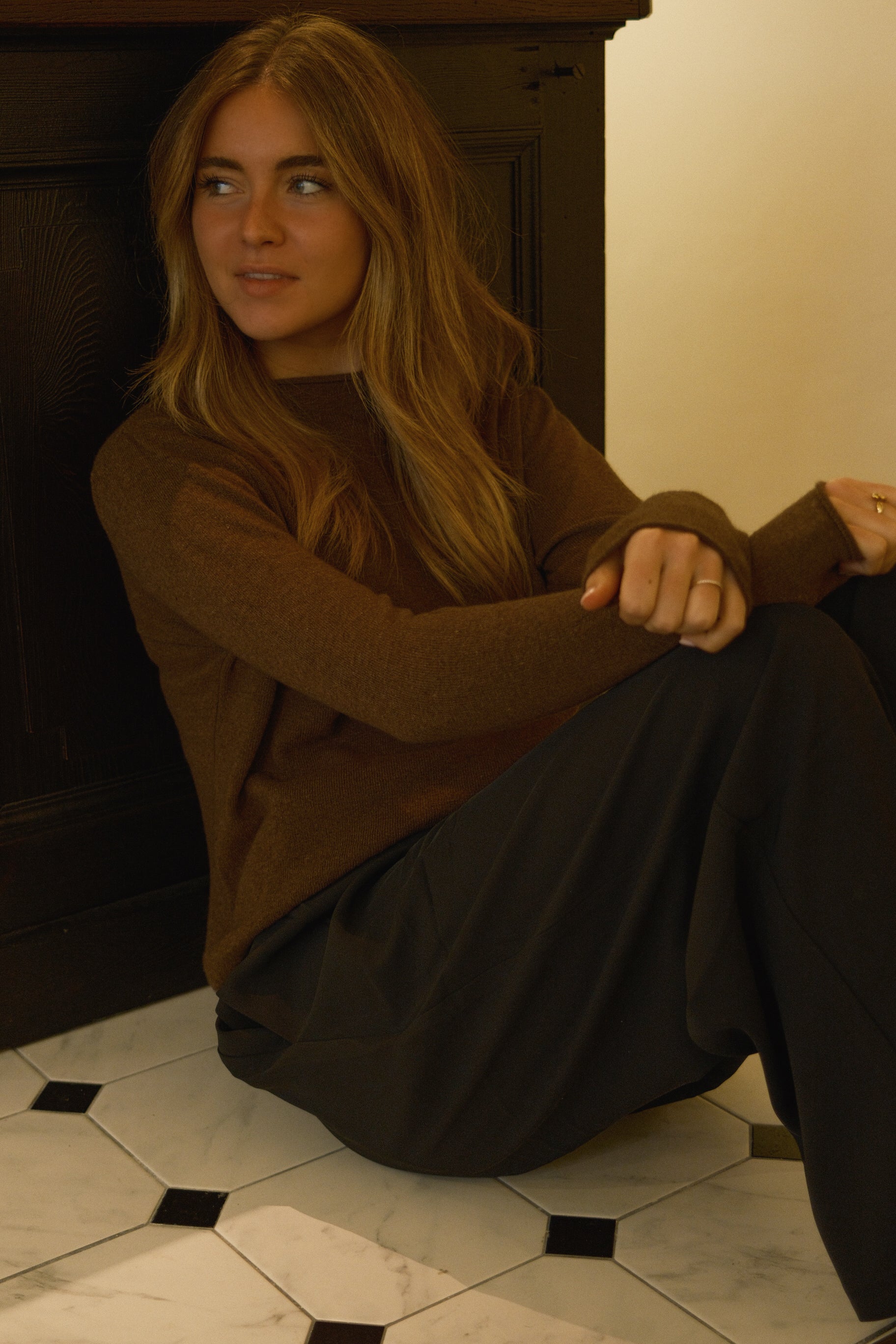 CASHMERE WOOLMIX KNIT CHOCO