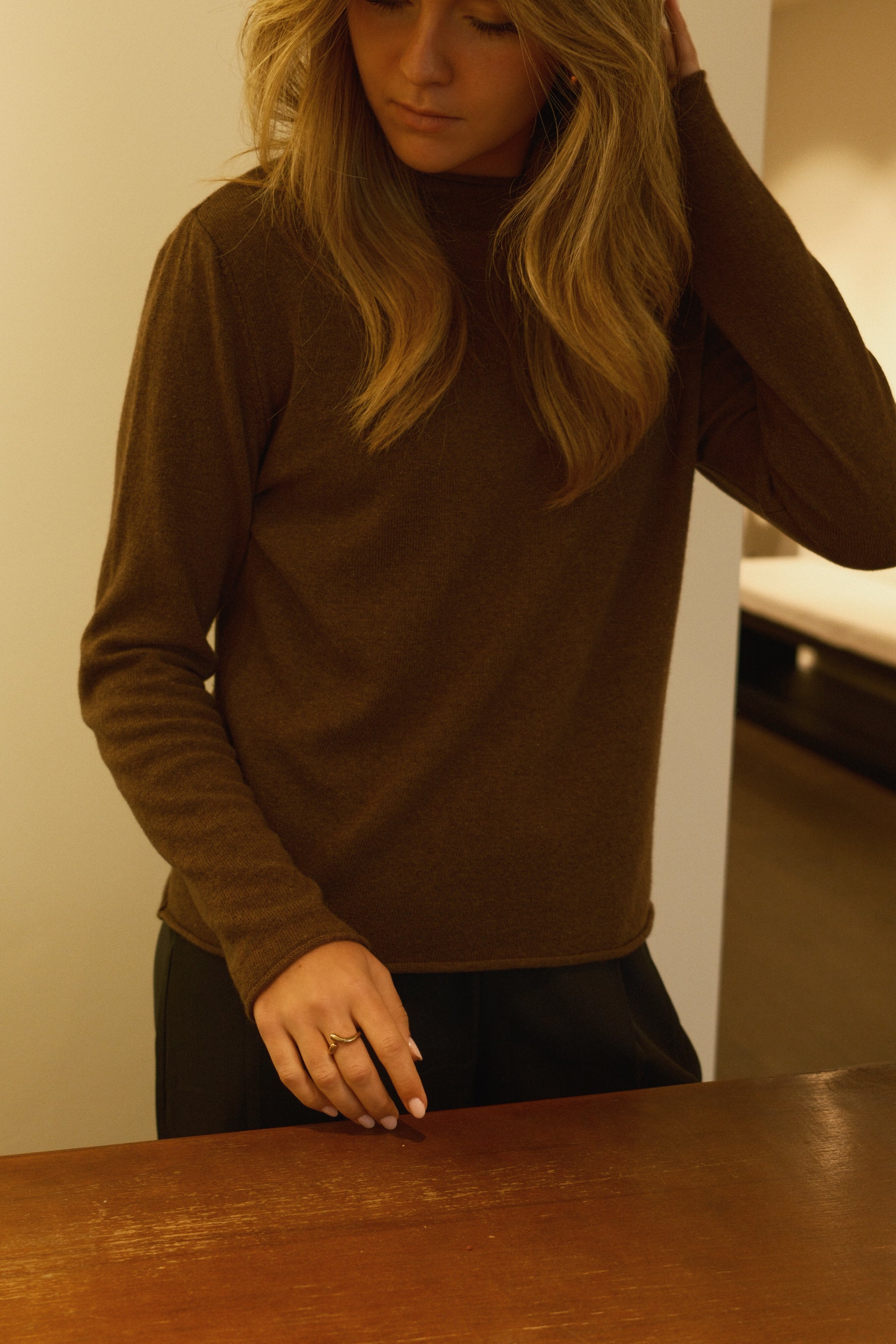 CASHMERE WOOLMIX KNIT CHOCO