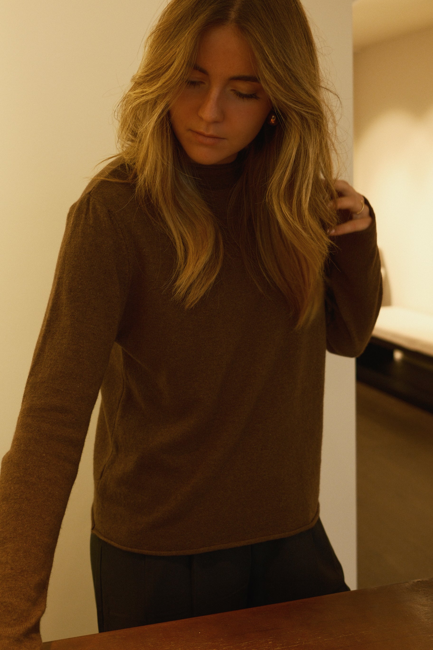 CASHMERE WOOLMIX KNIT CHOCO