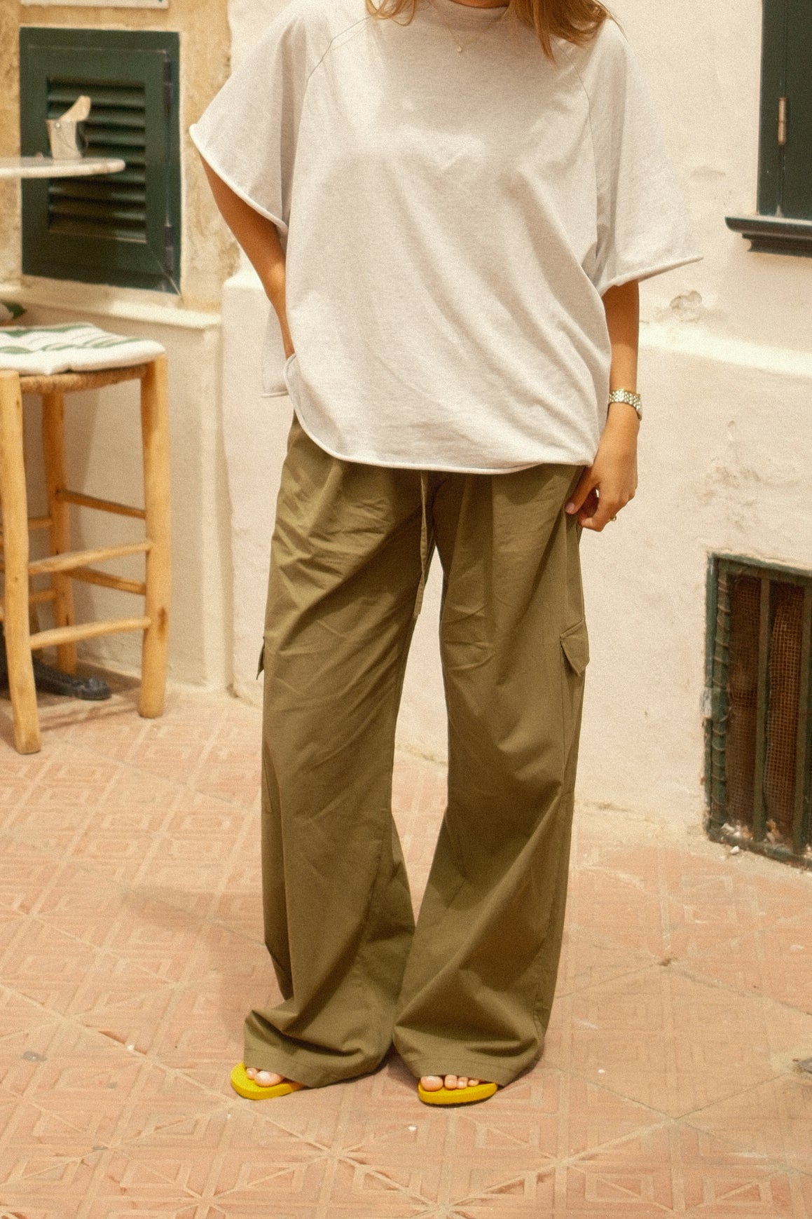 COTTON EMMA PANTALON KAKI