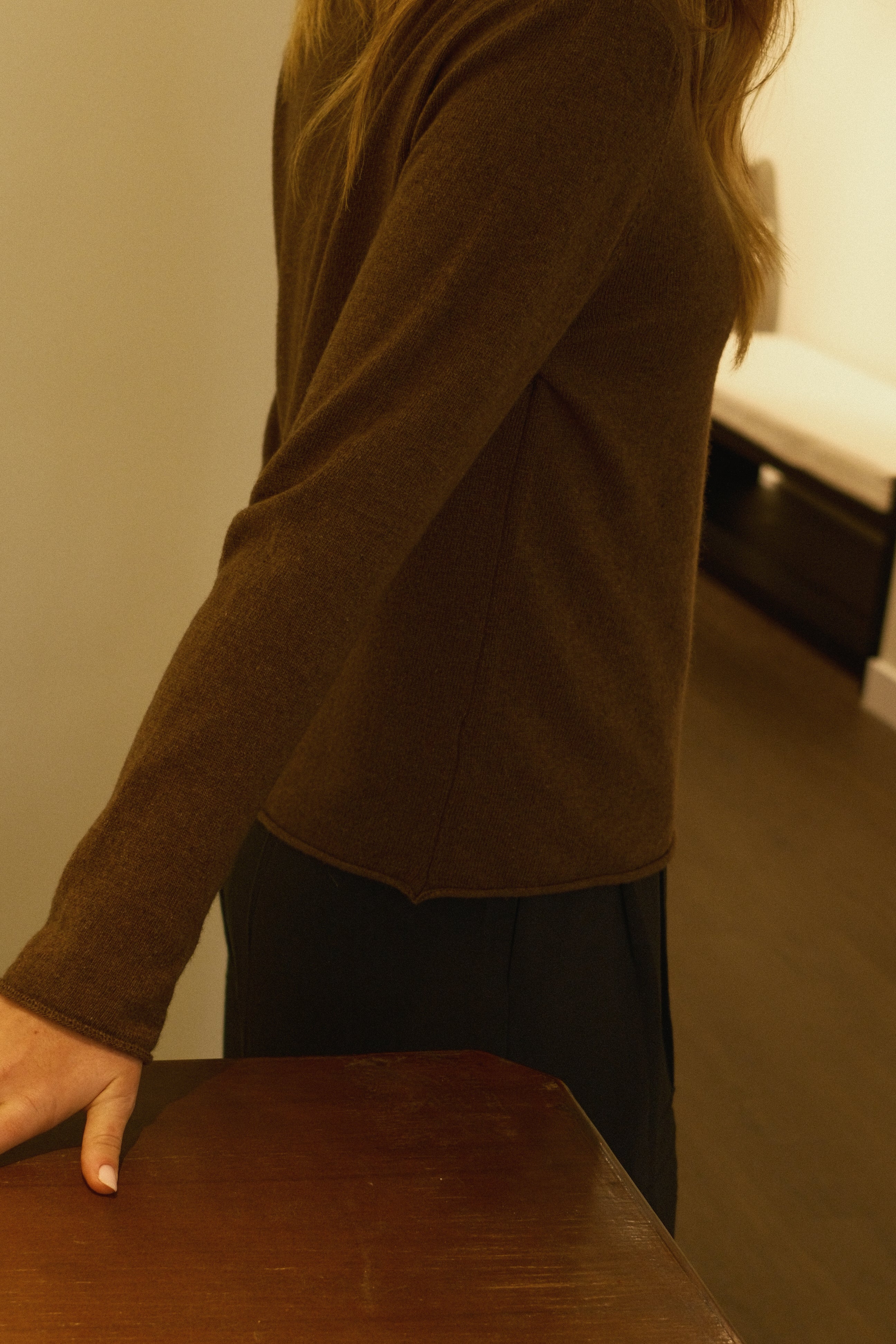 CASHMERE WOOLMIX KNIT CHOCO