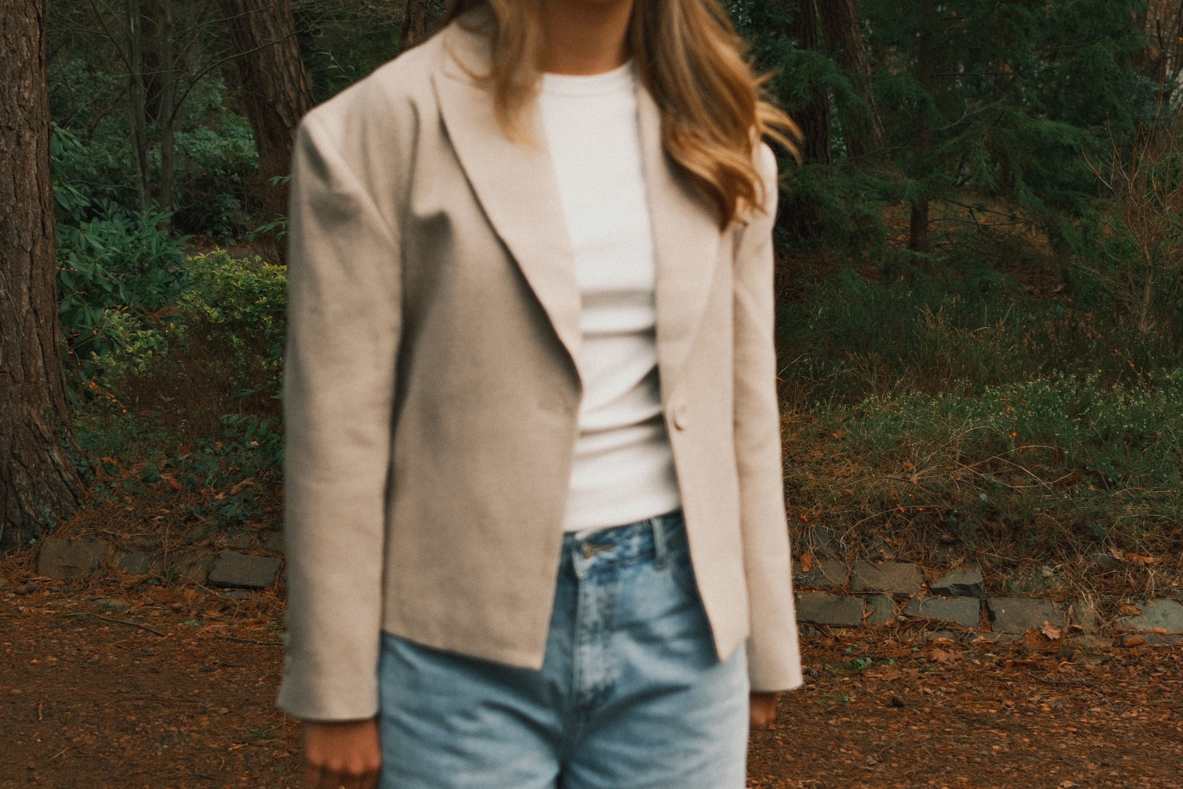 HERRINGBONE BELTED JACKET BEIGE