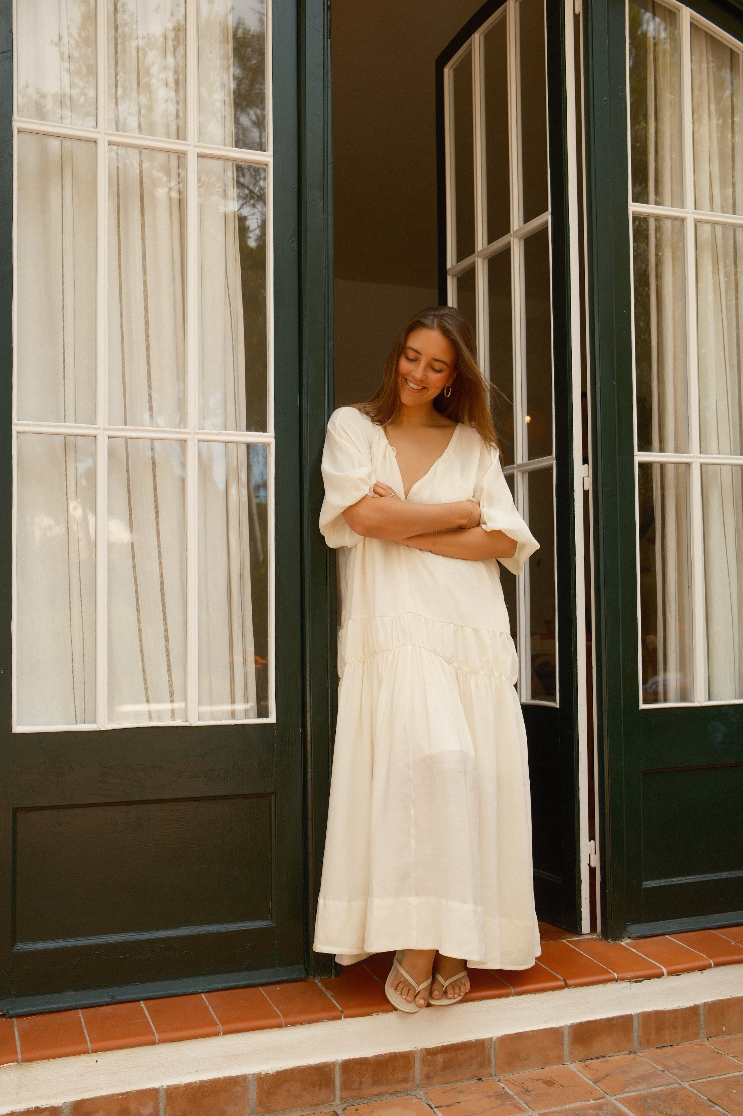 OLIVIA MAXI DRESS ECRU