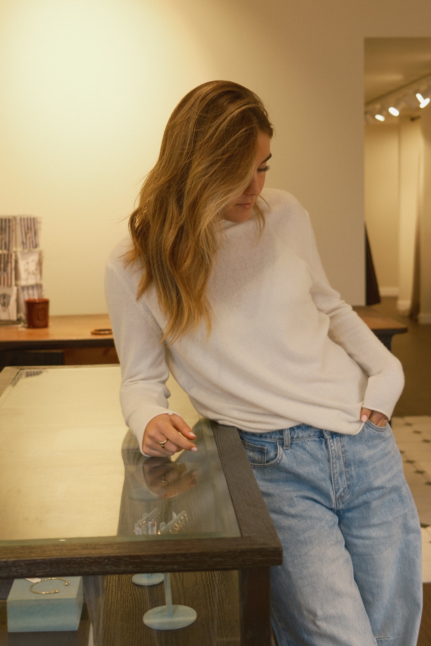 CASHMERE WOOLMIX KNIT ECRU