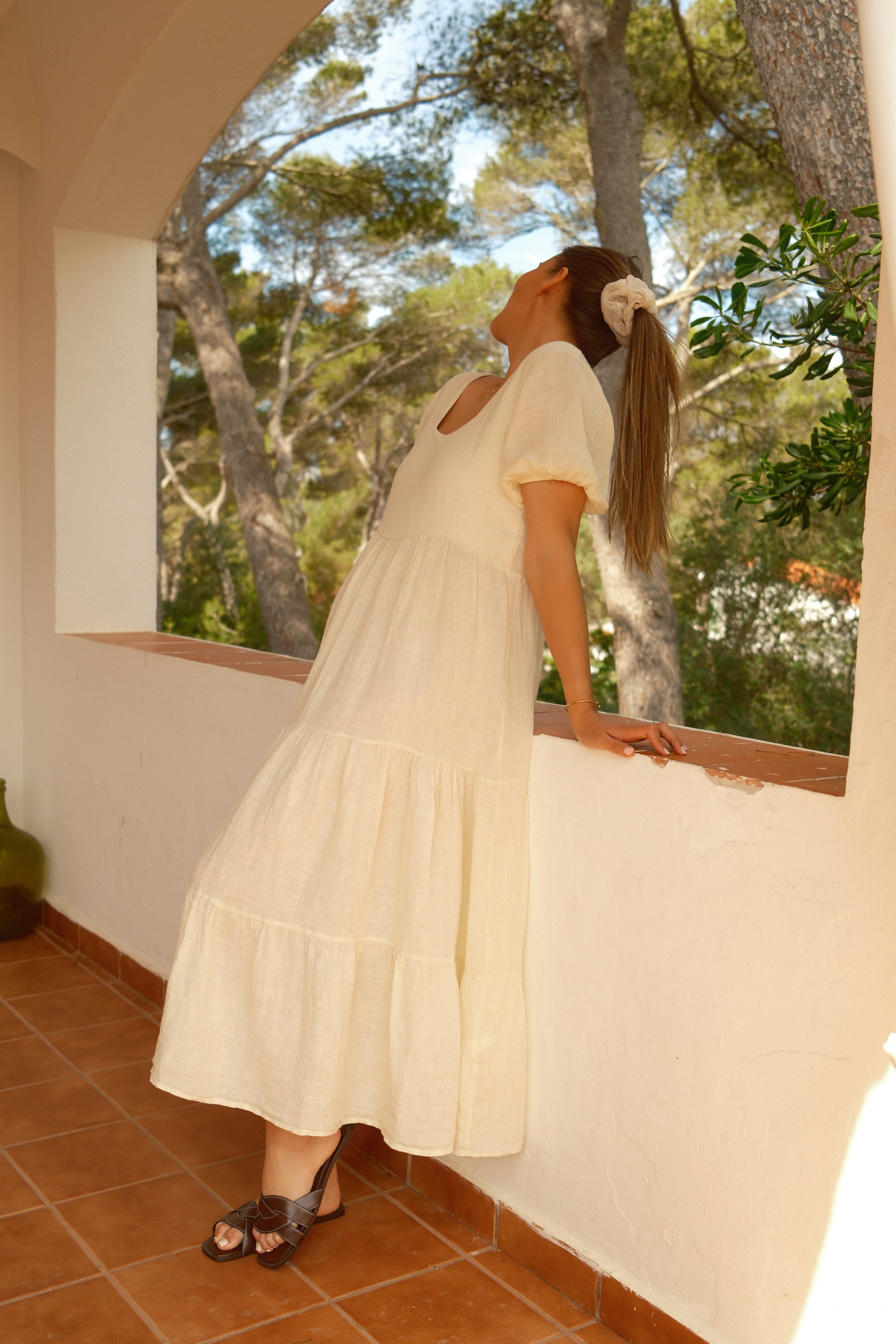 LINNEN HAILEY MAXI DRESS ECRU