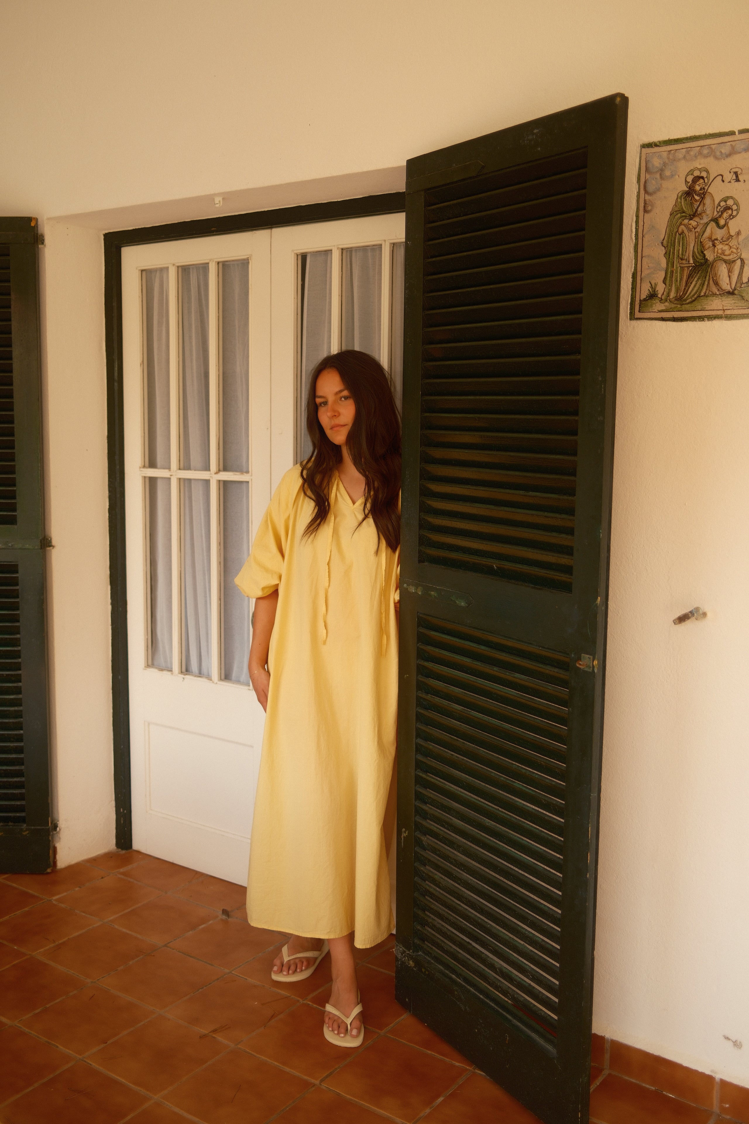 THE COTTON MAXI SPRING DRESS YELLOW