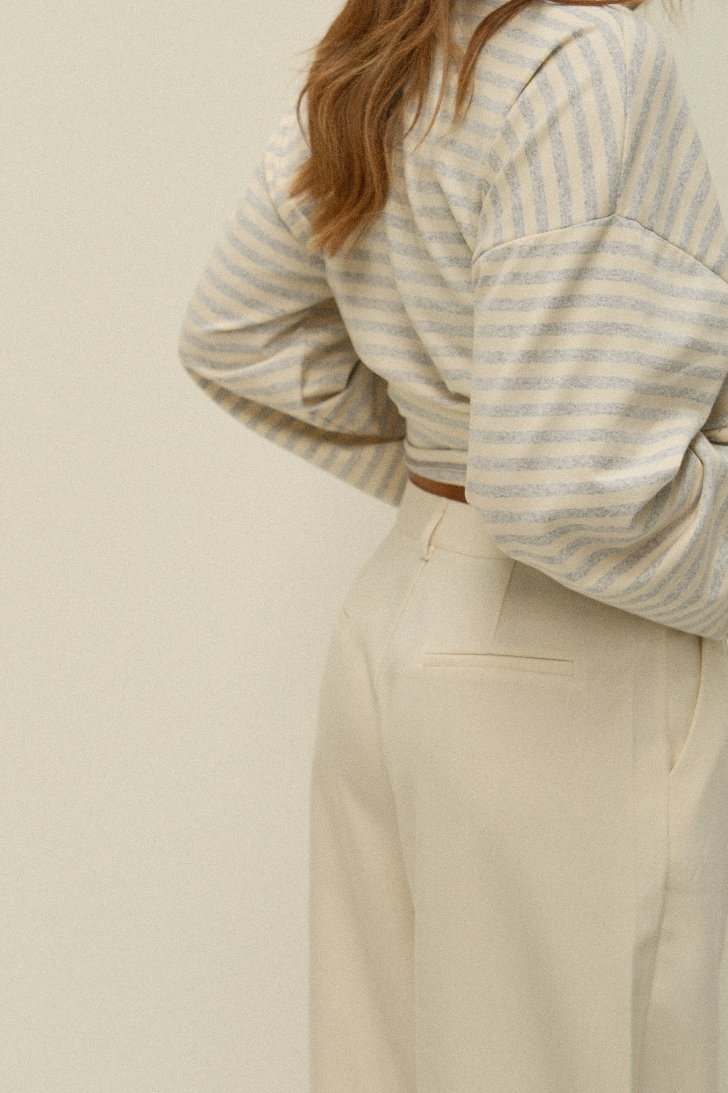 COTTON STRIPED SAMMY TEE GREY