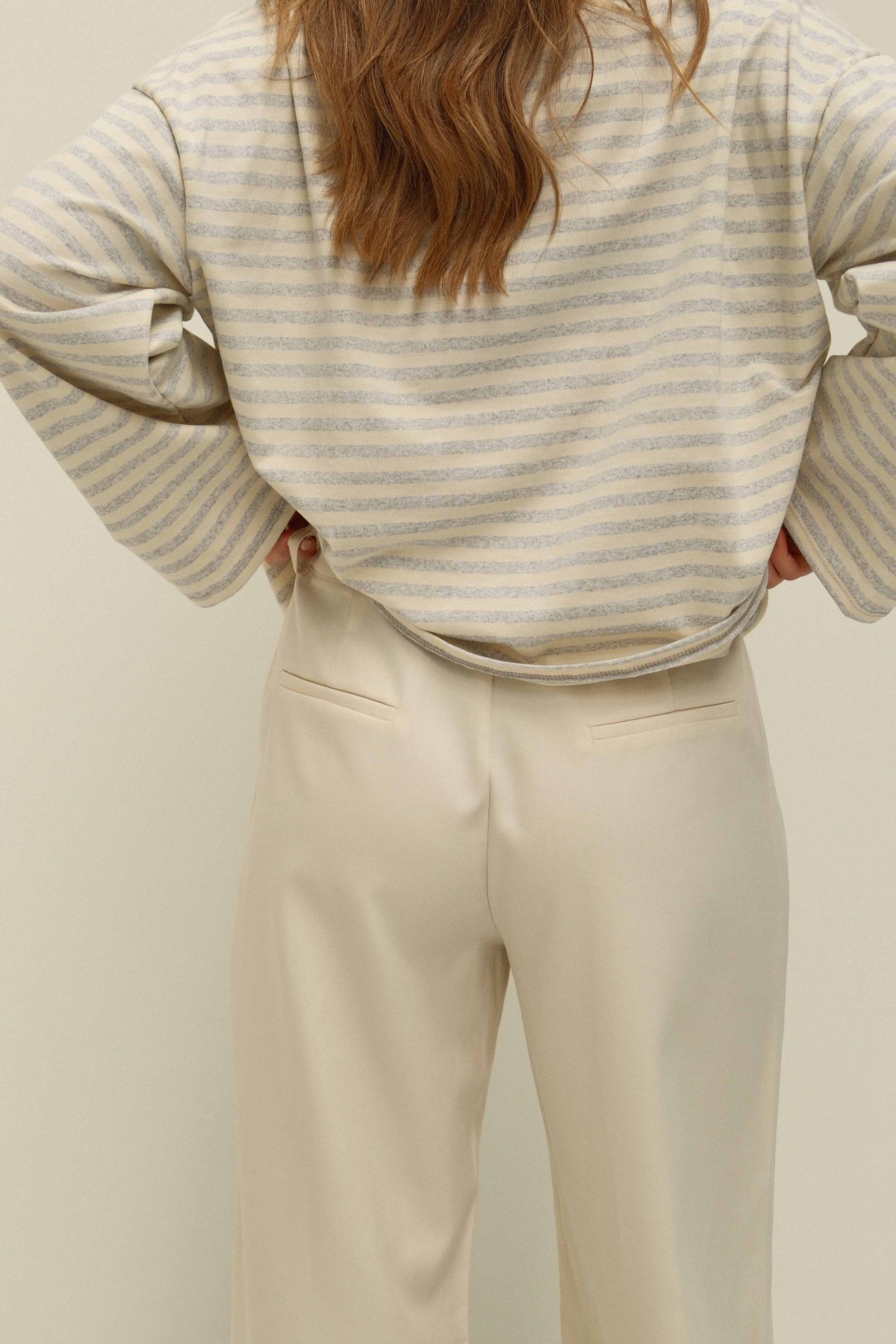 COTTON STRIPED SAMMY TEE GREY