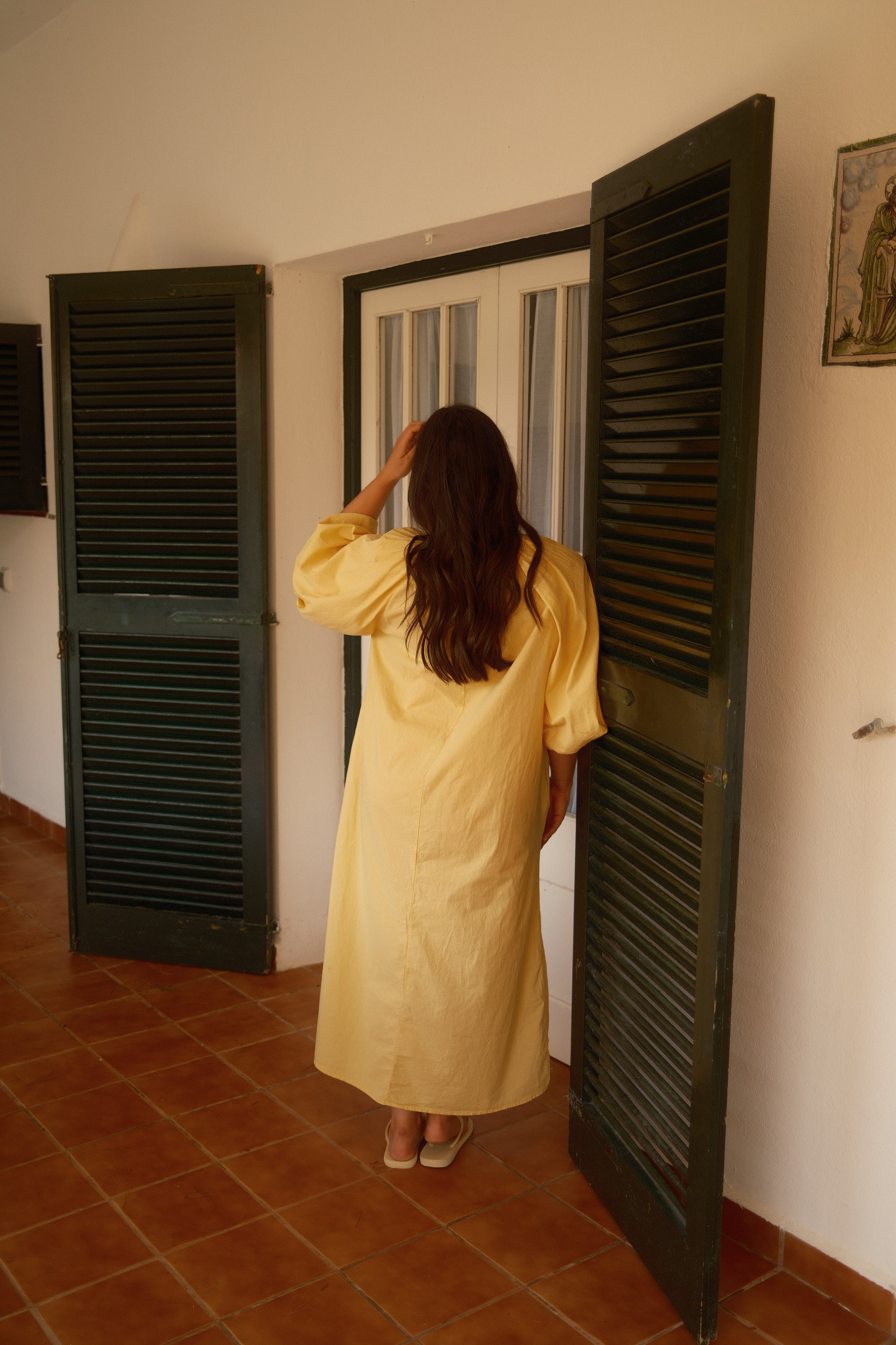 THE COTTON MAXI SPRING DRESS YELLOW