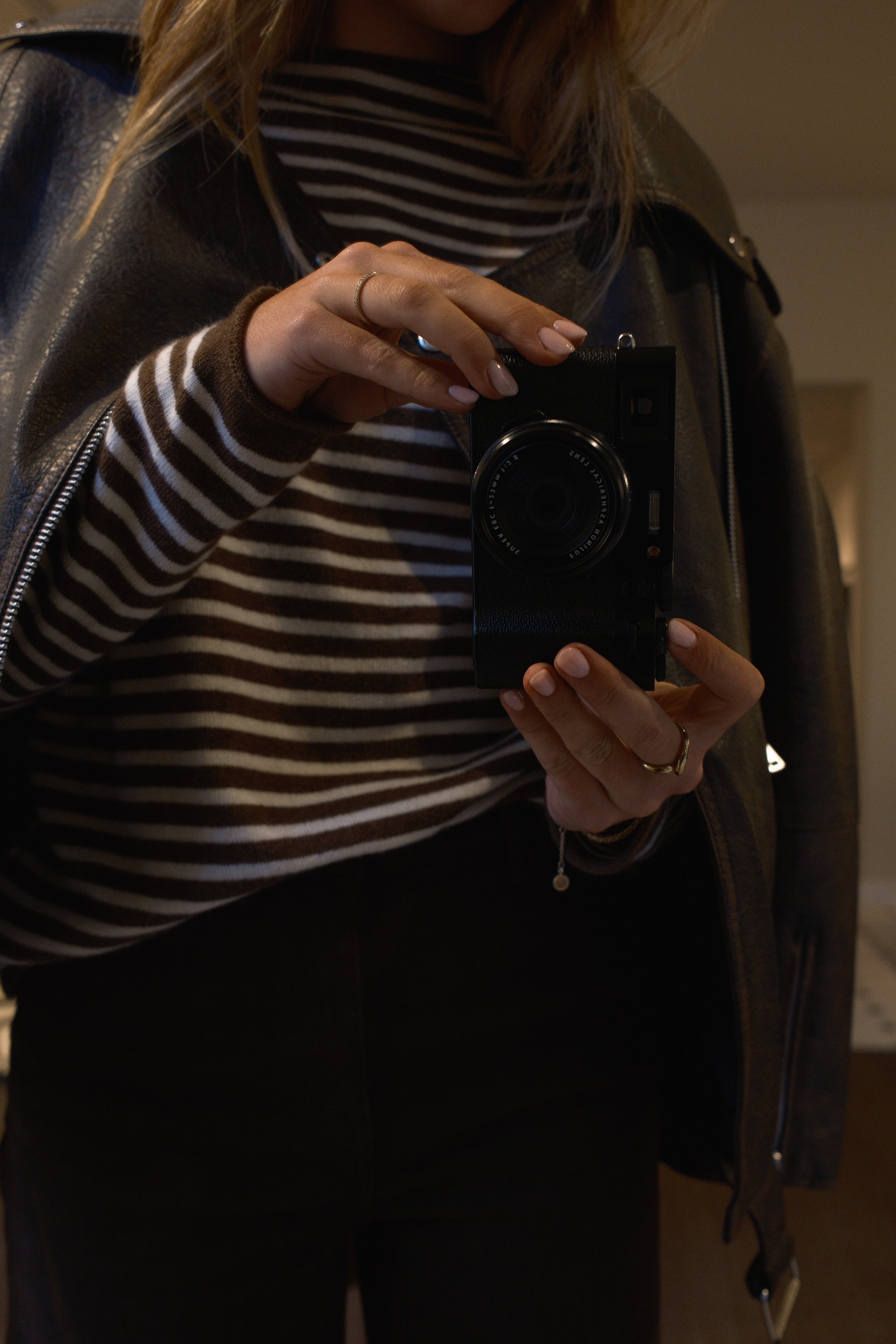 CASHMERE WOOLMIX KNIT STRIPED CHOCO