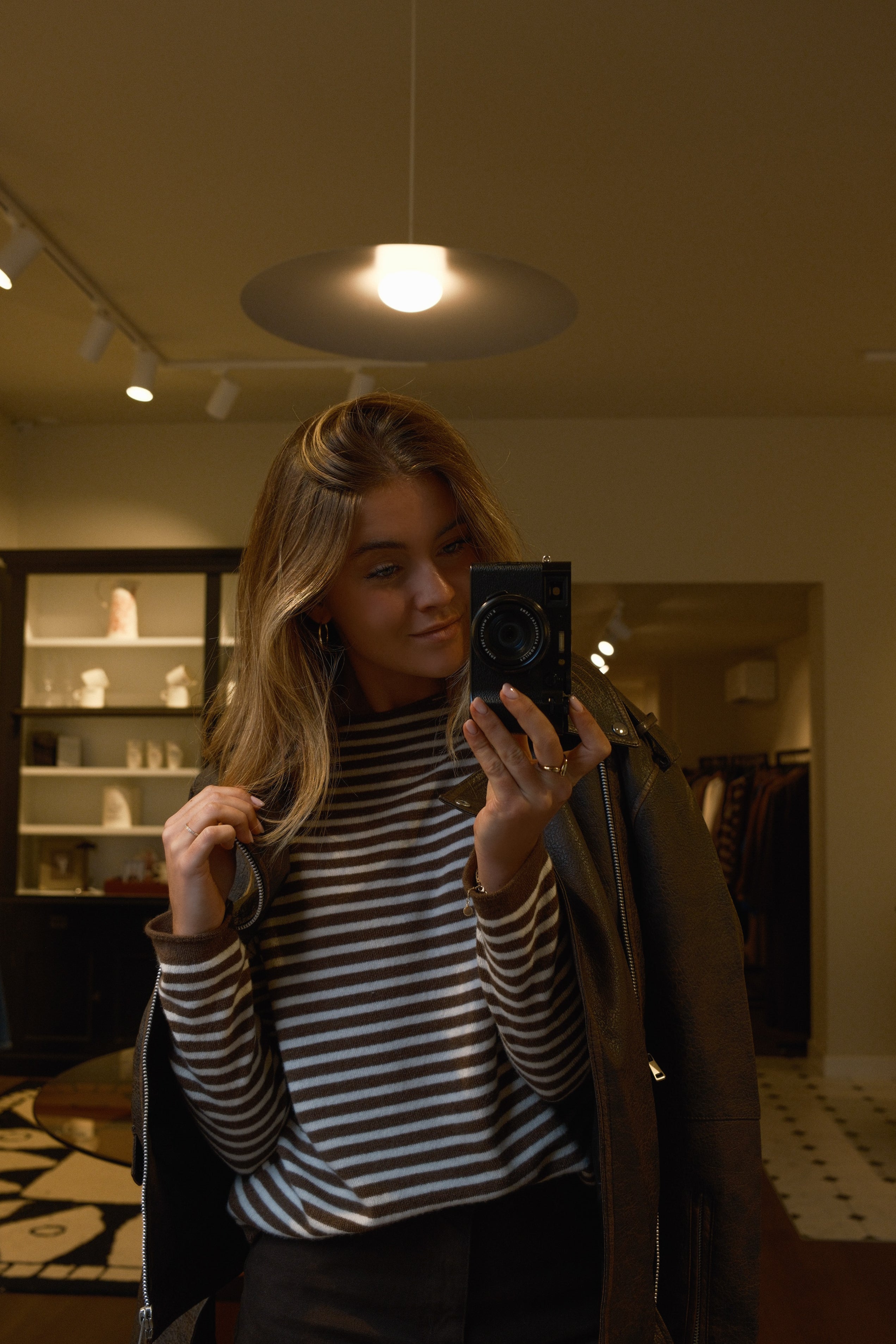 CASHMERE WOOLMIX KNIT STRIPED CHOCO