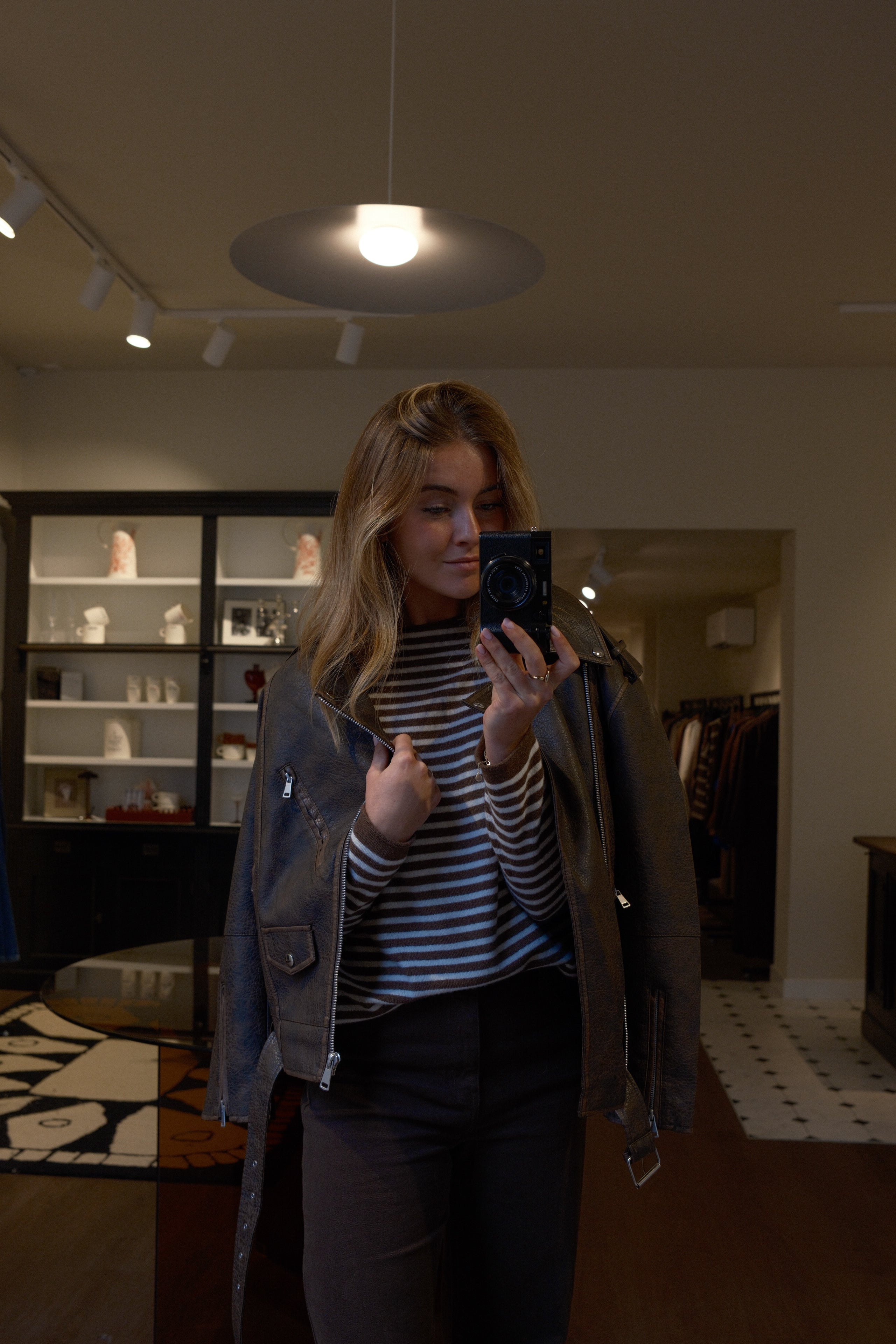 CASHMERE WOOLMIX KNIT STRIPED CHOCO