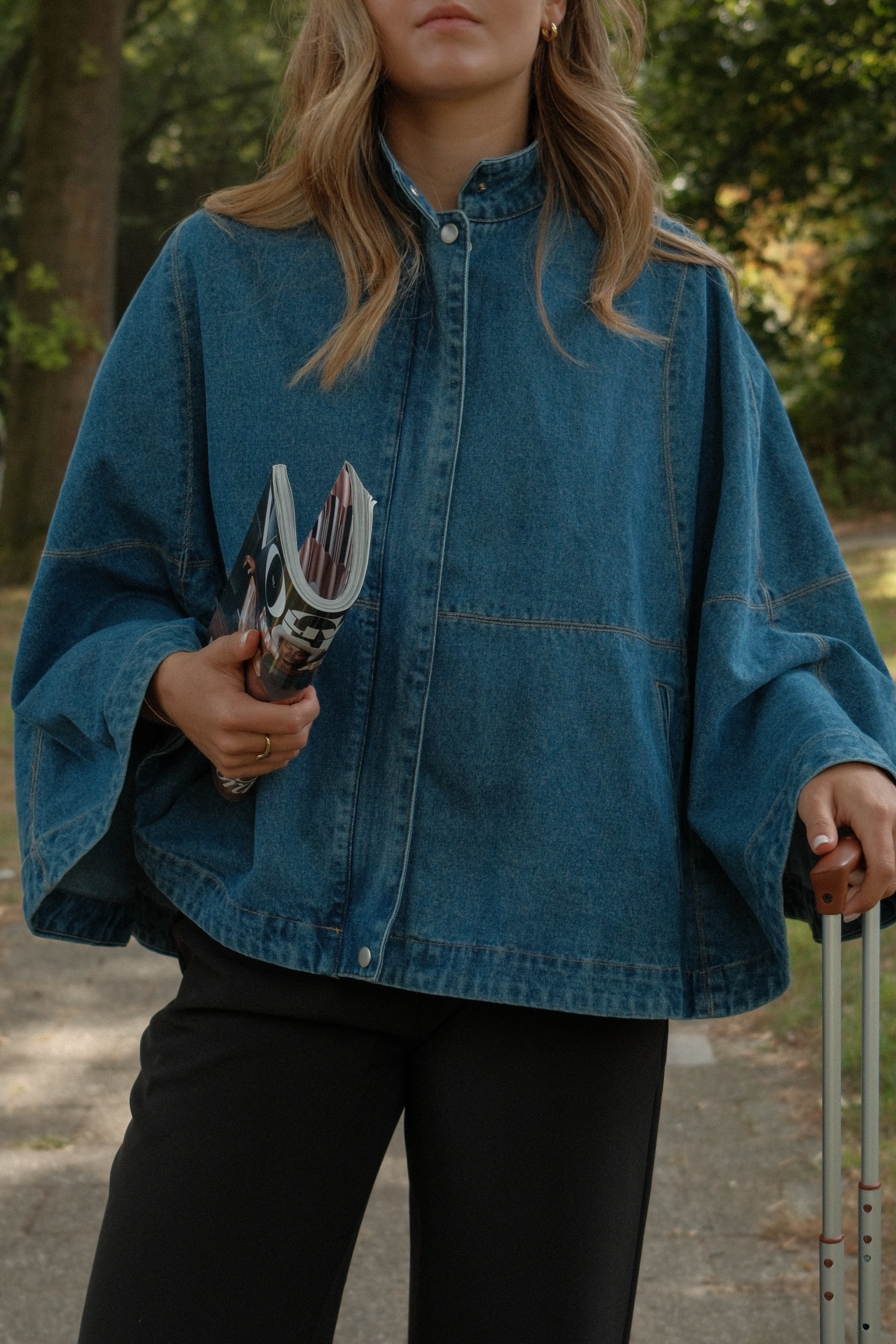 PONCHO COAT DENIM
