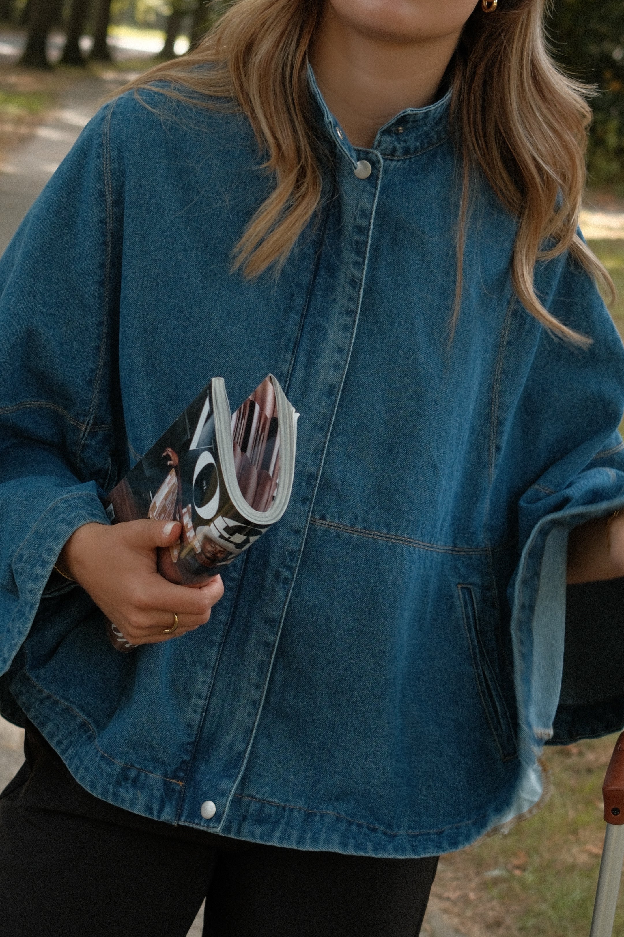PONCHO COAT DENIM
