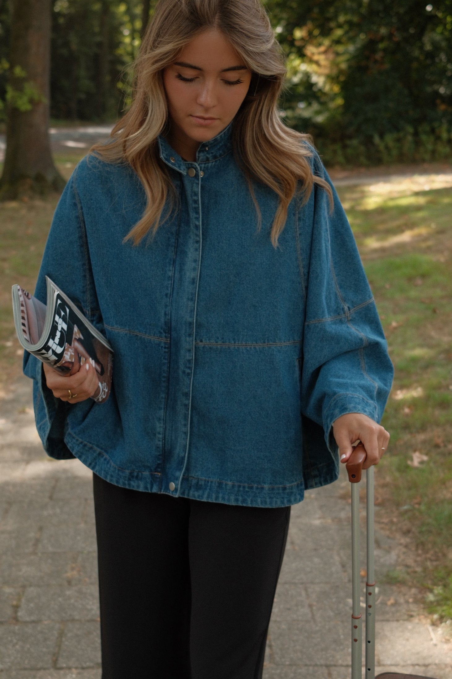 PONCHO COAT DENIM
