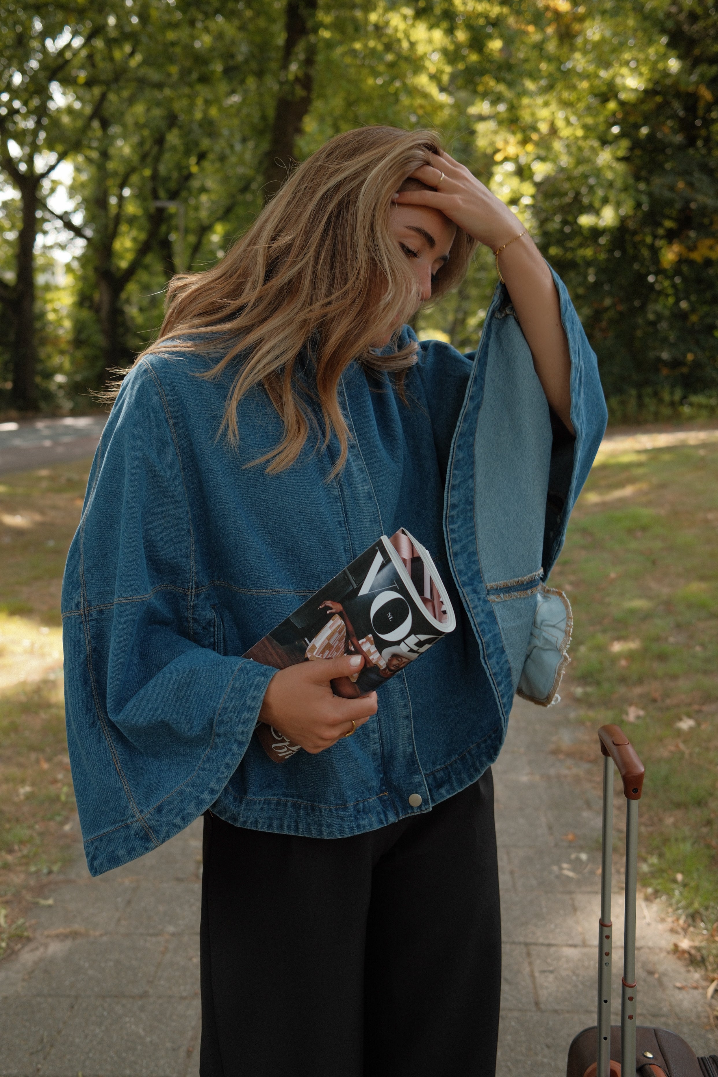PONCHO COAT DENIM