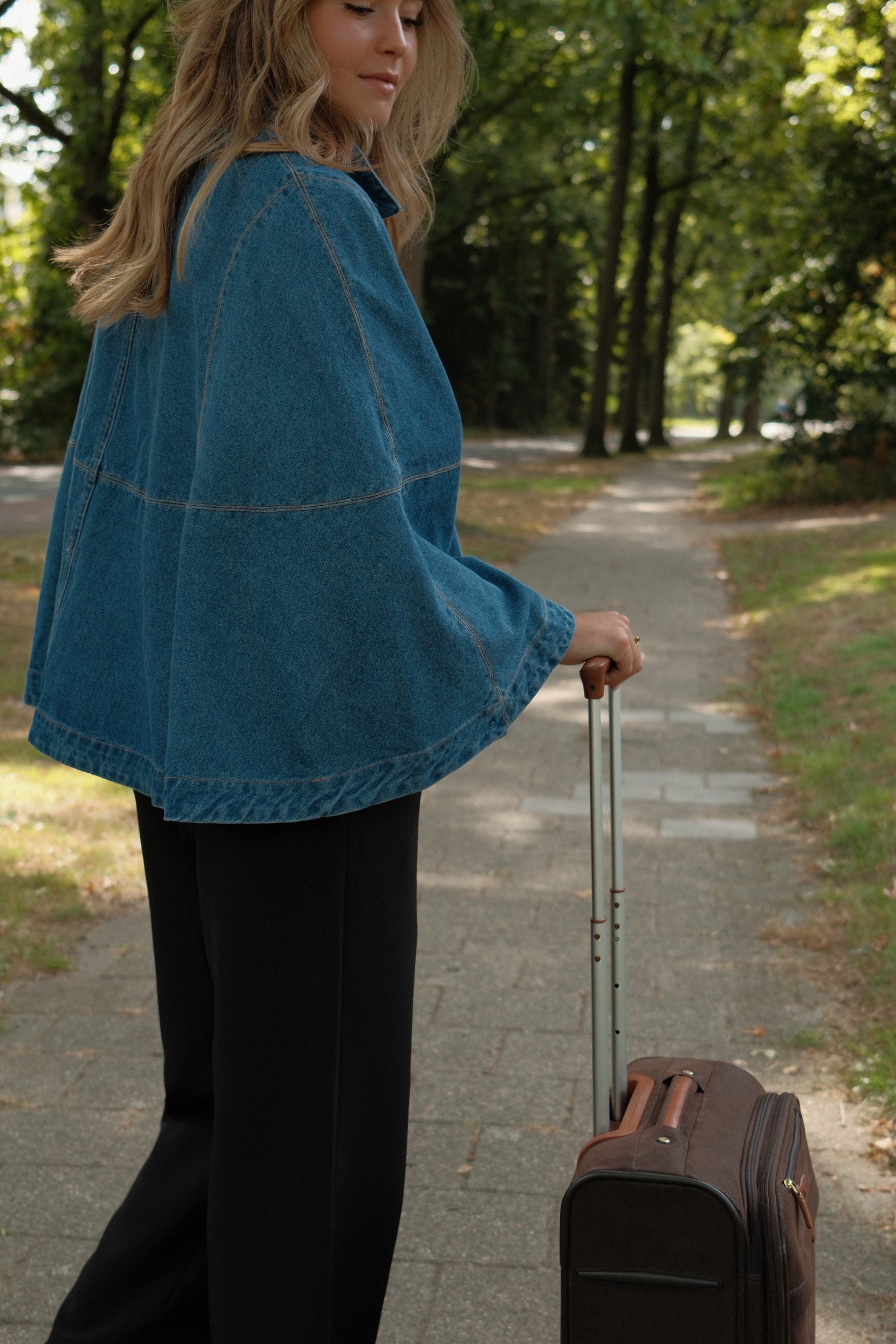 PONCHO COAT DENIM