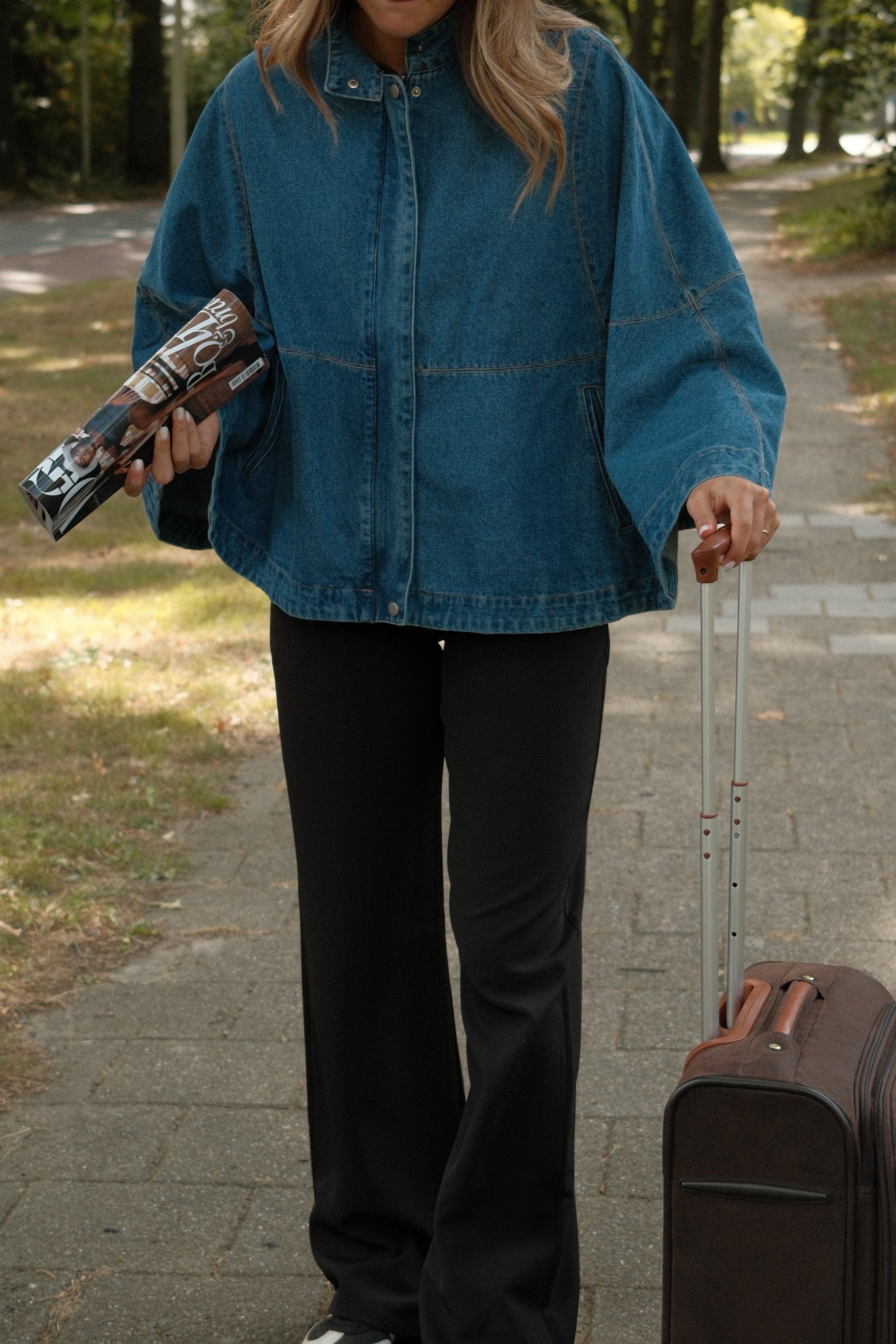 PONCHO COAT DENIM