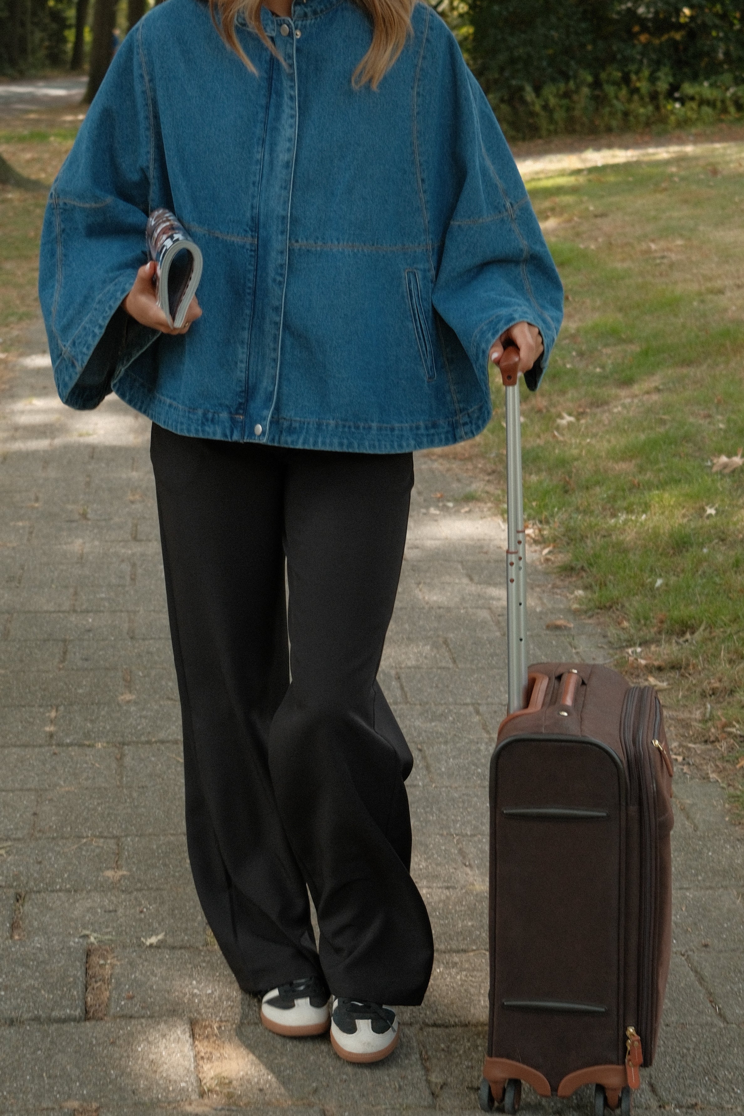 PONCHO COAT DENIM