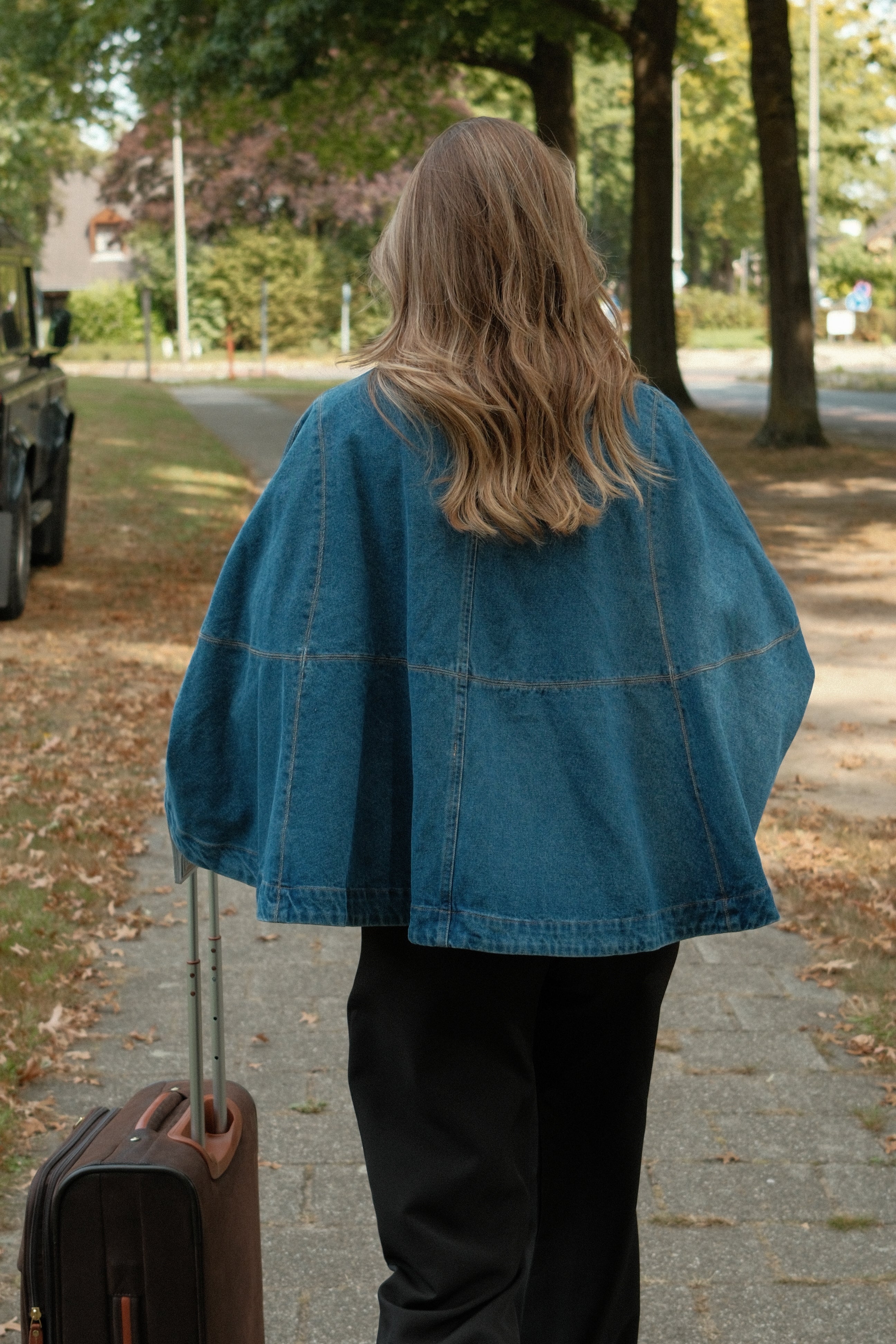 PONCHO COAT DENIM