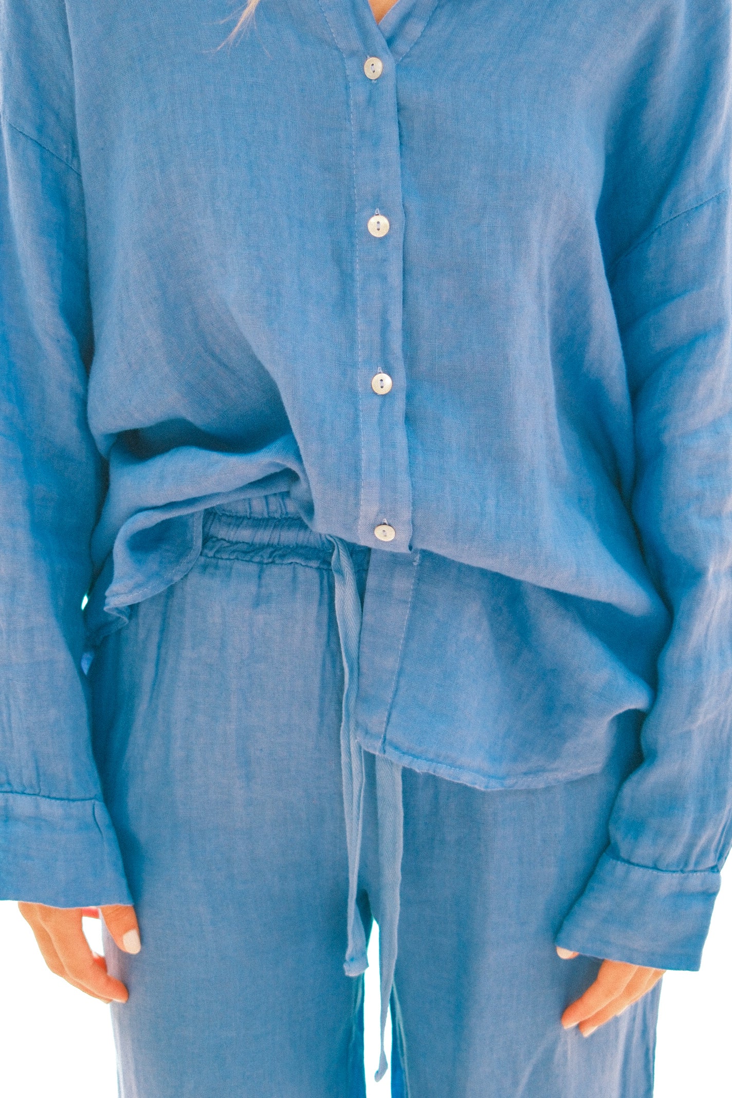 100% LINNEN MAEVE PANTS COBALT BLUE