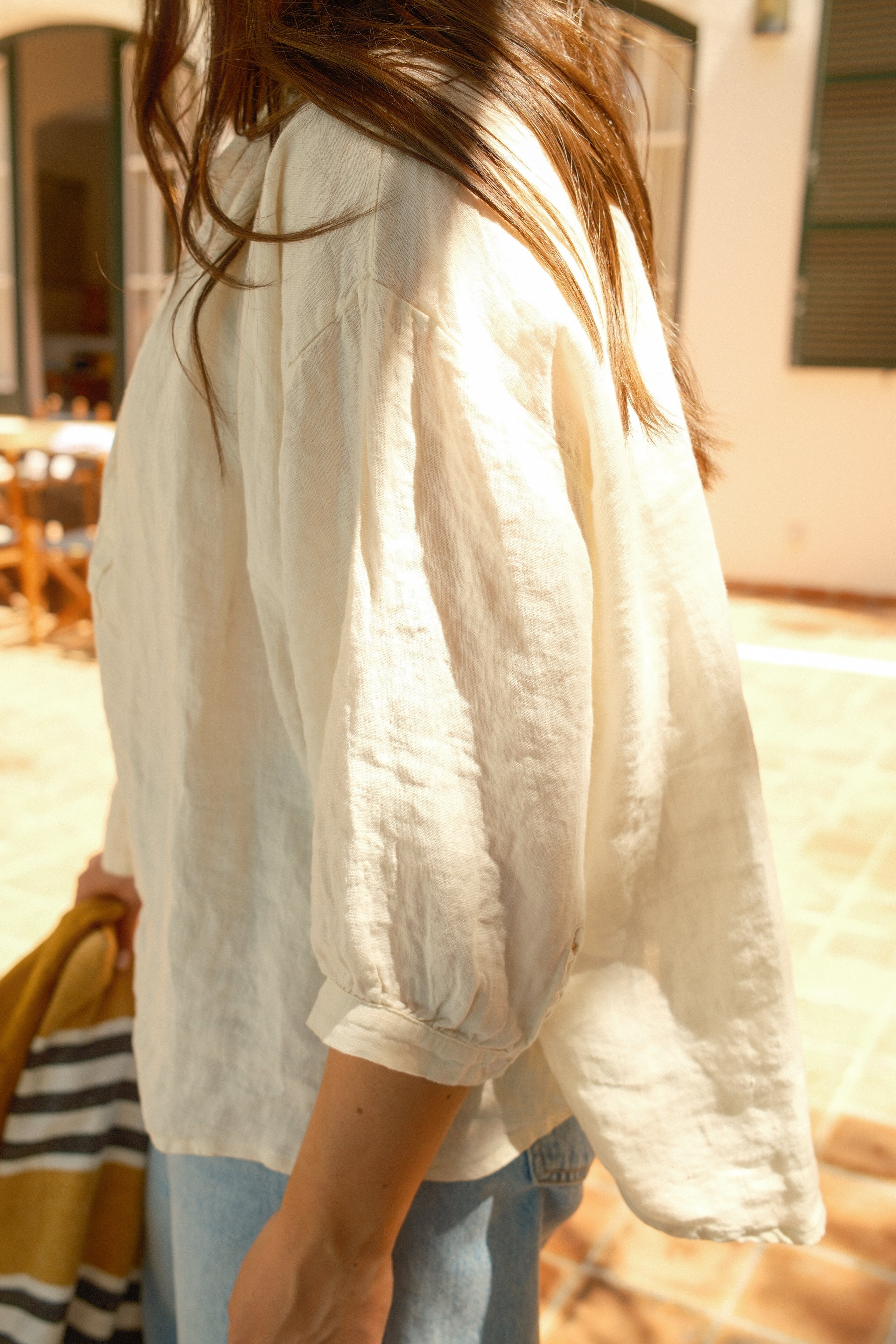 100% LINNEN VENICE BLOUSE ECRU