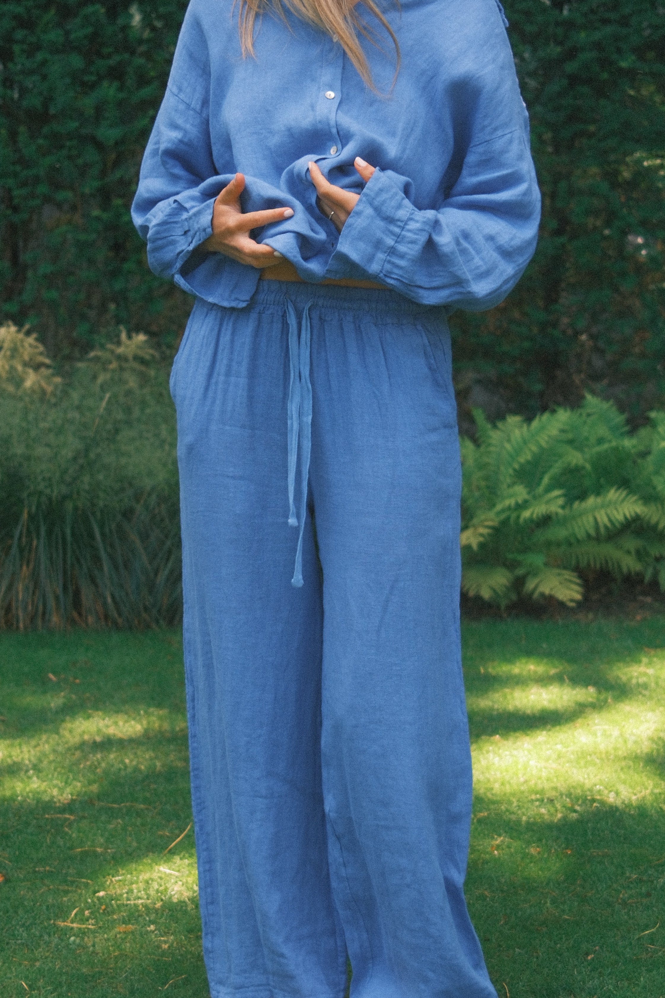 100% LINNEN MAEVE PANTS COBALT BLUE