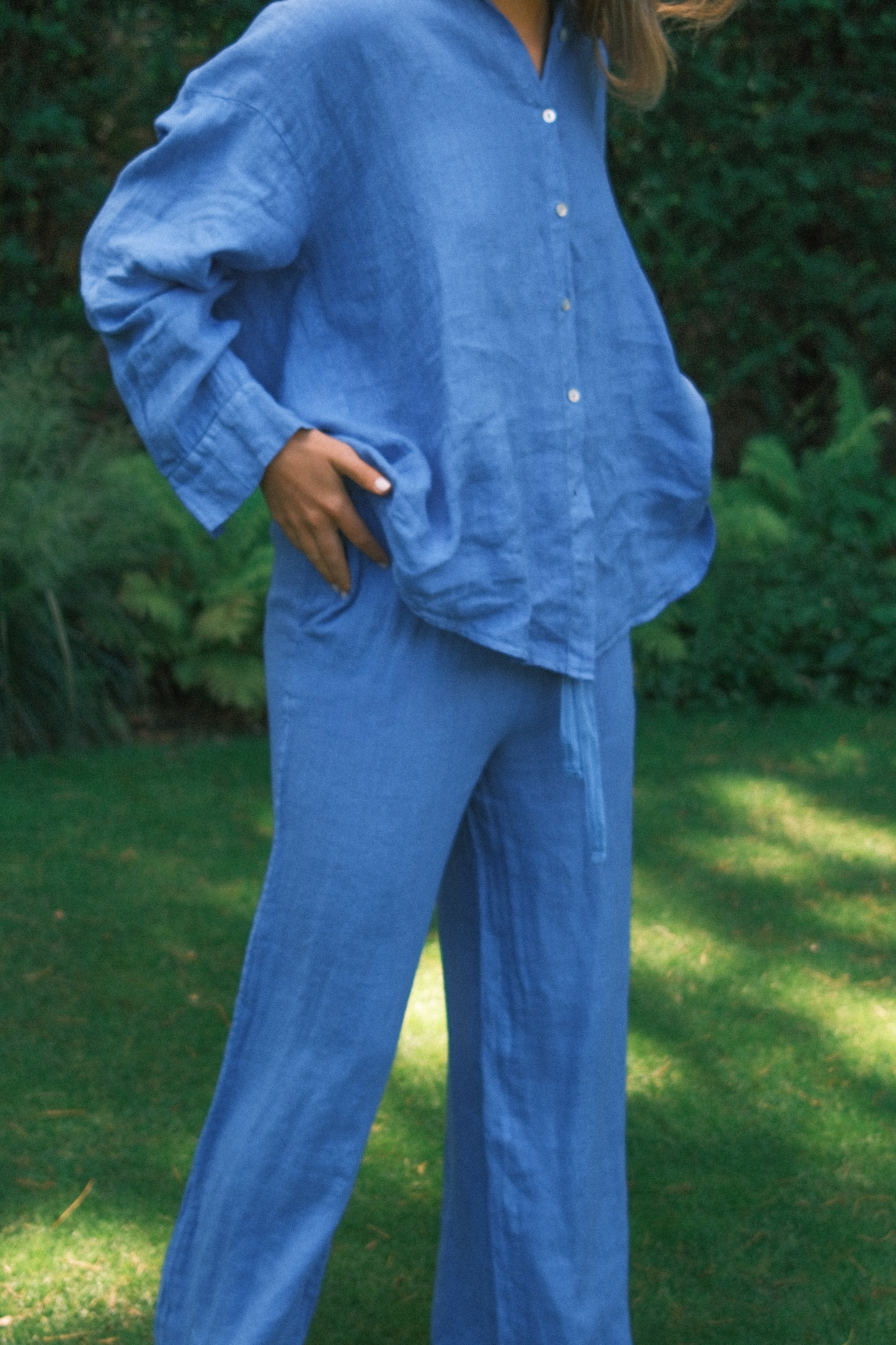100% LINNEN MAEVE PANTS COBALT BLUE