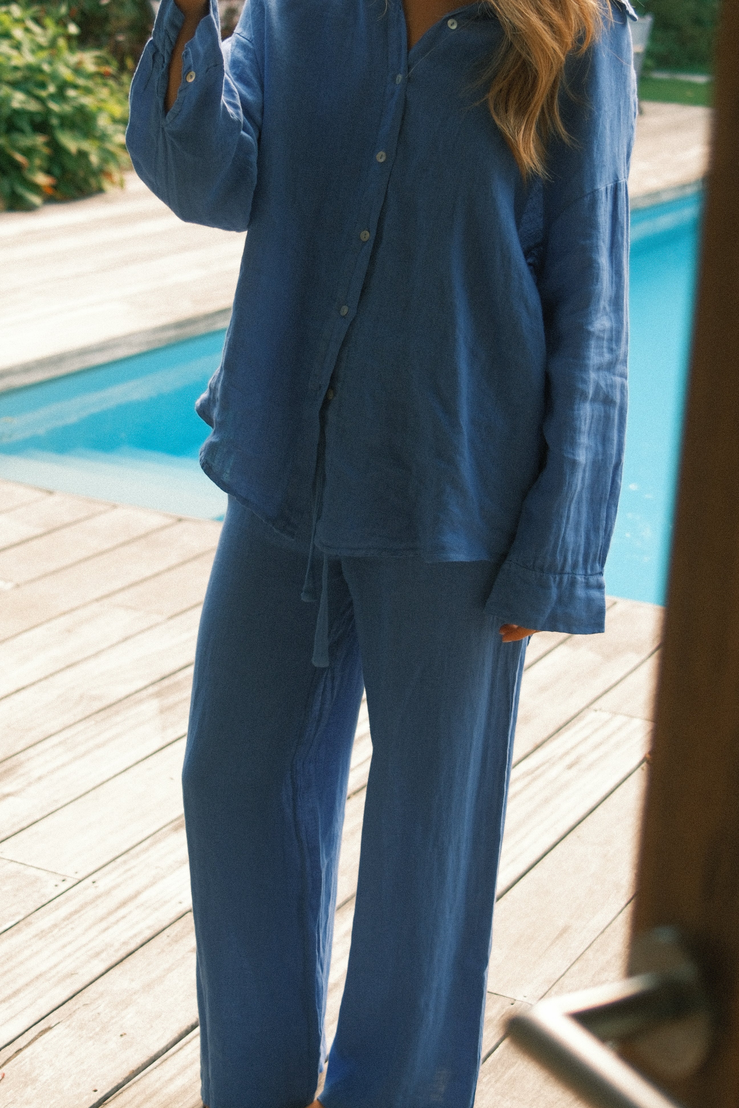 100% LINNEN MAEVE PANTS COBALT BLUE