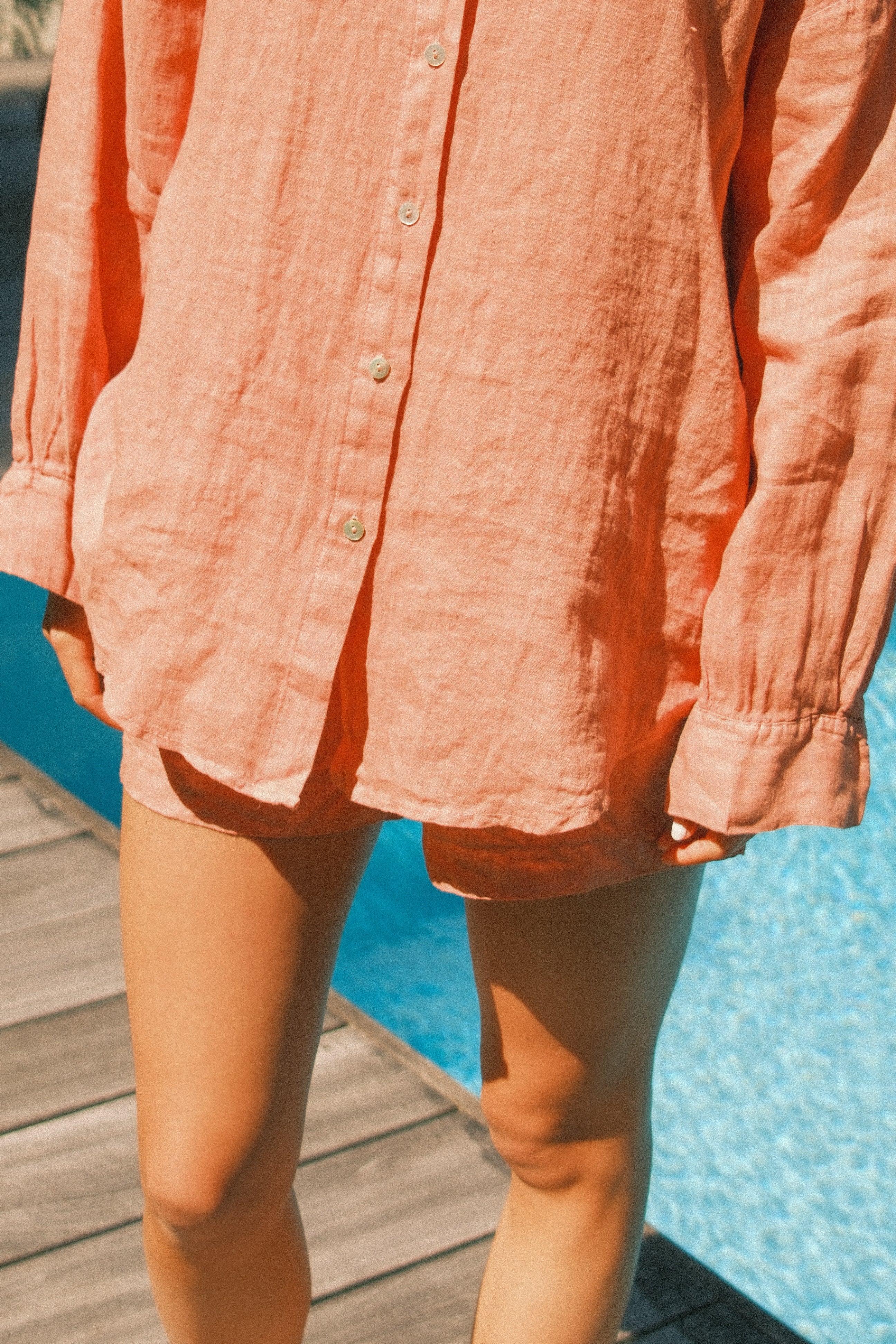 100% LINNEN OVERSIZED MAYA SHIRT TERRACOTTA