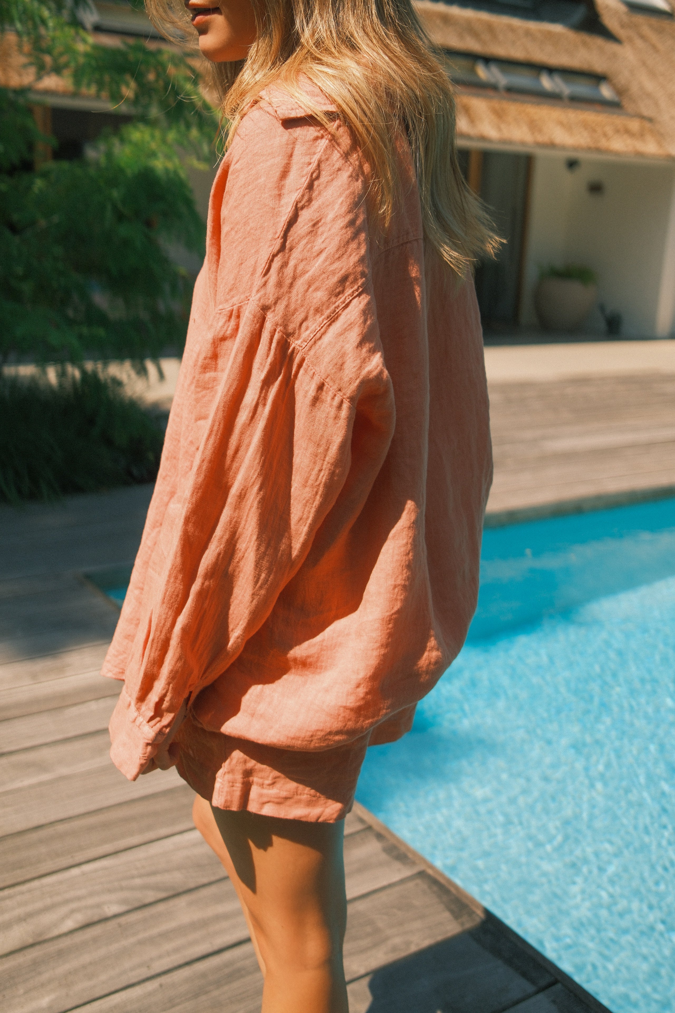 100% LINNEN OVERSIZED MAYA SHIRT TERRACOTTA