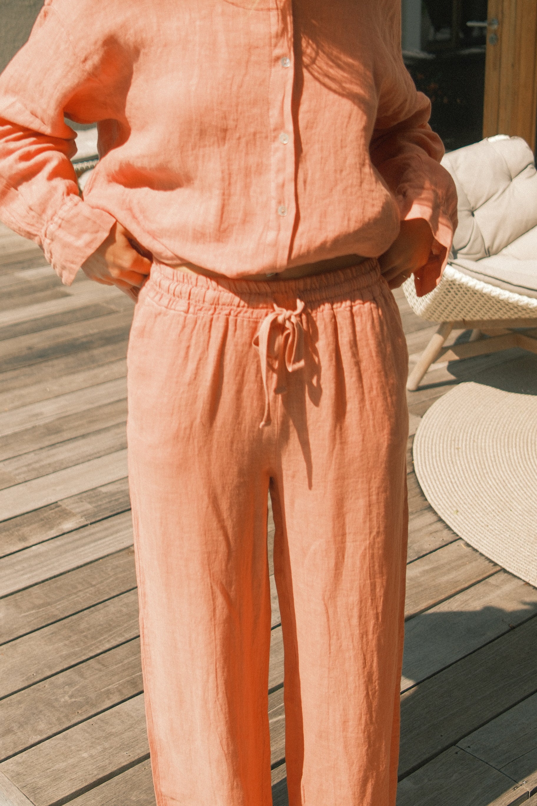 100% LINNEN OVERSIZED MAYA SHIRT TERRACOTTA