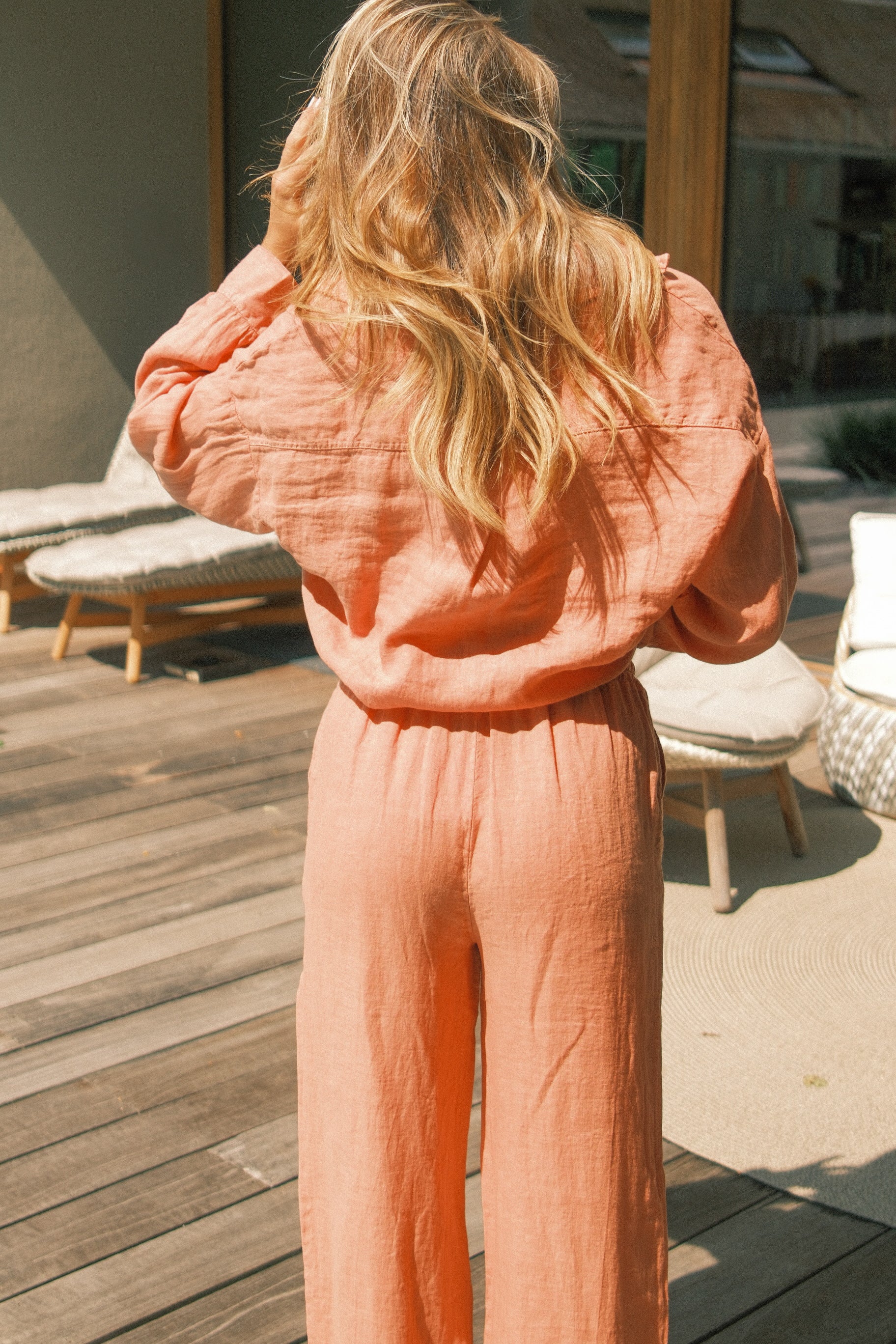 100% LINNEN OVERSIZED MAYA SHIRT TERRACOTTA