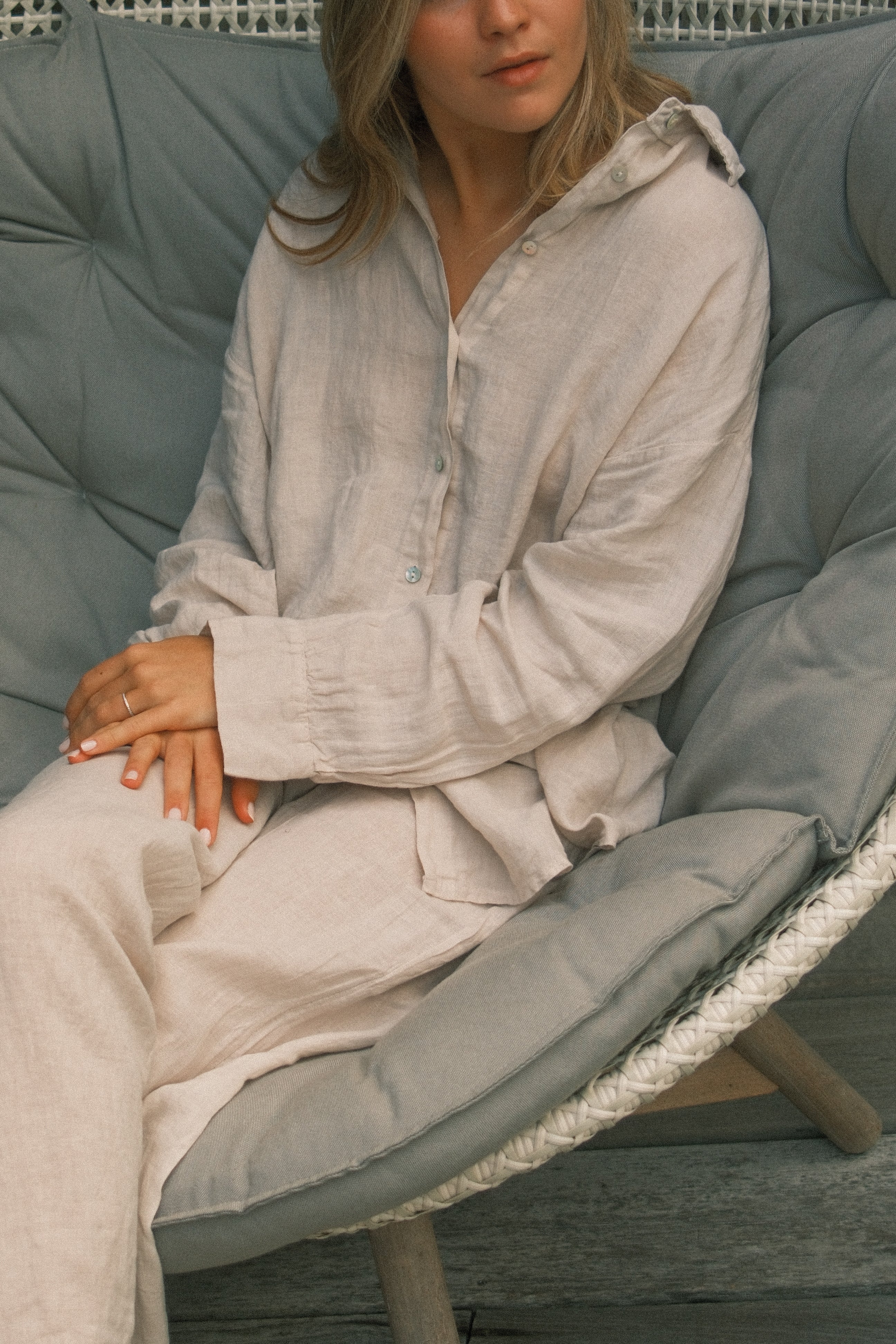100% LINNEN MAEVE PANTS BEIGE