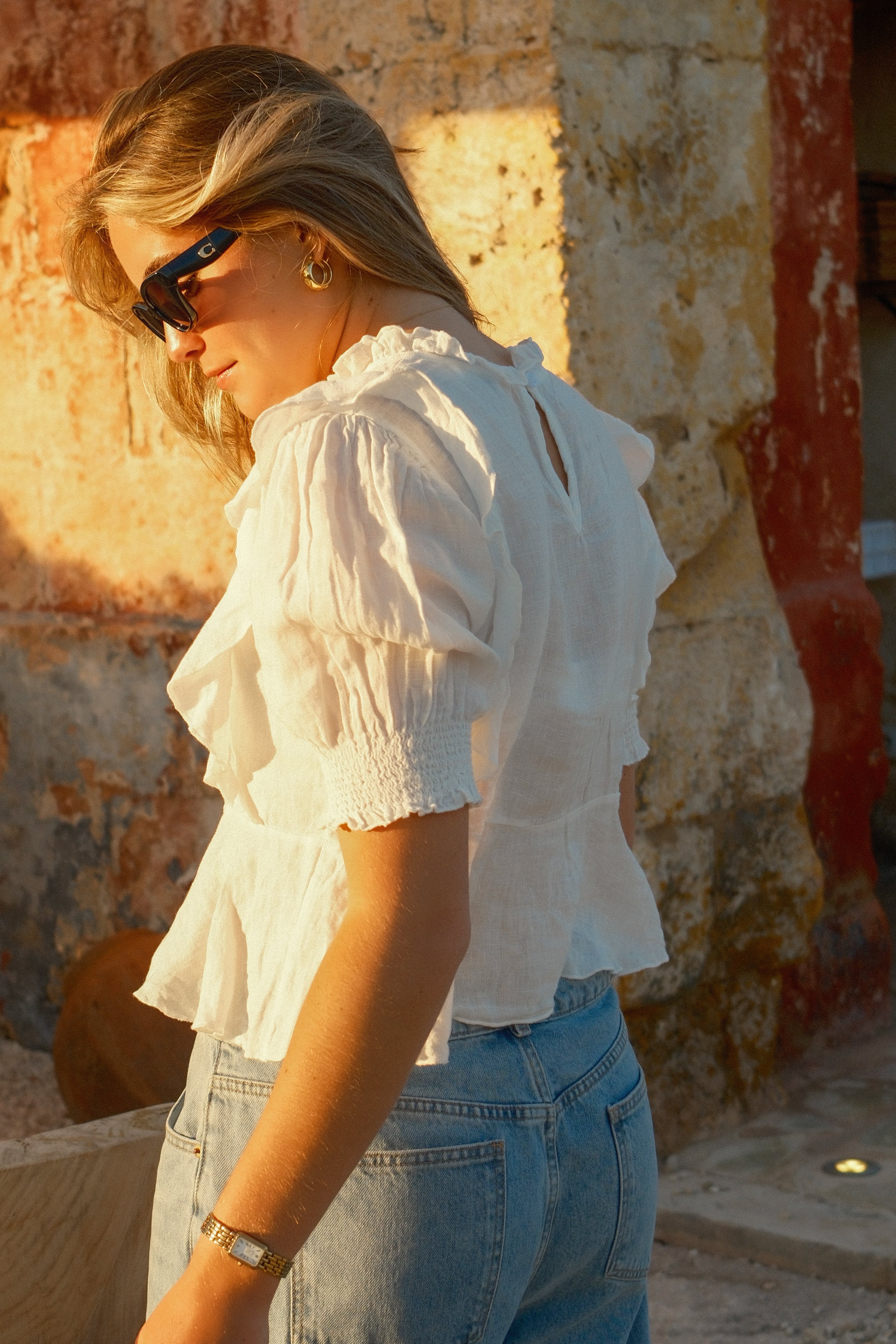 100% LINNEN YARA TOP WHITE
