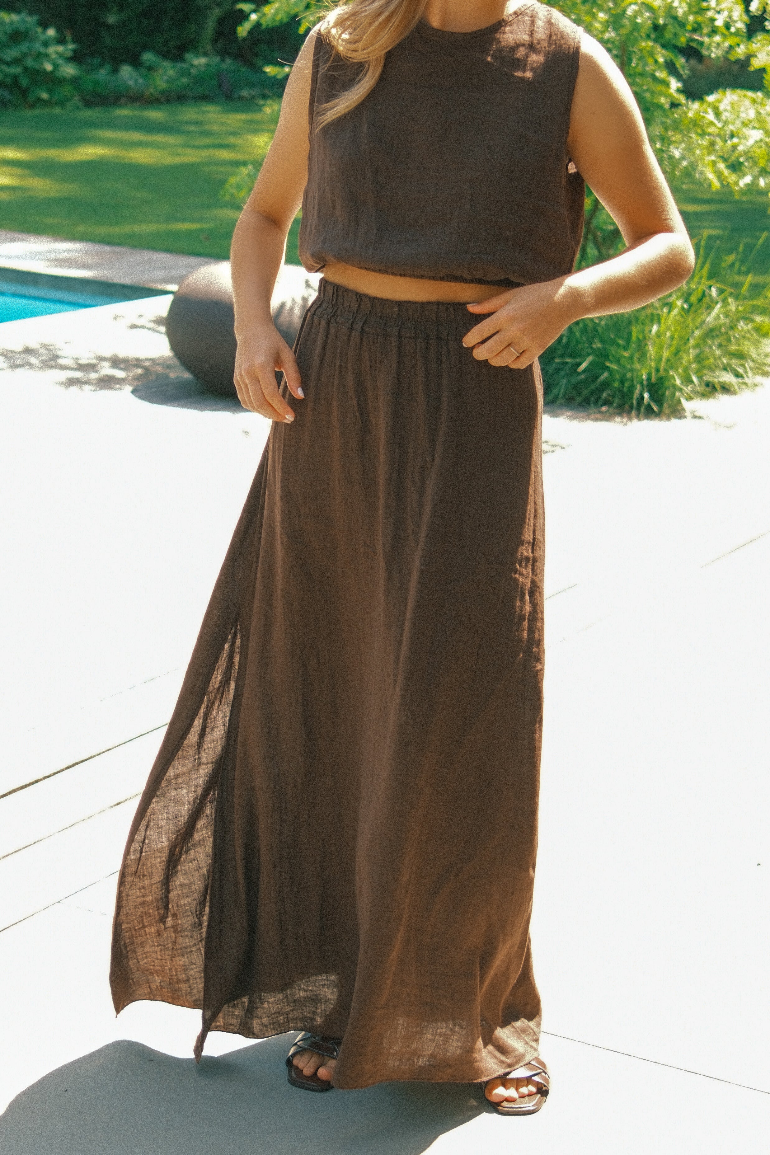 JULY LINNEN SET CHOCO