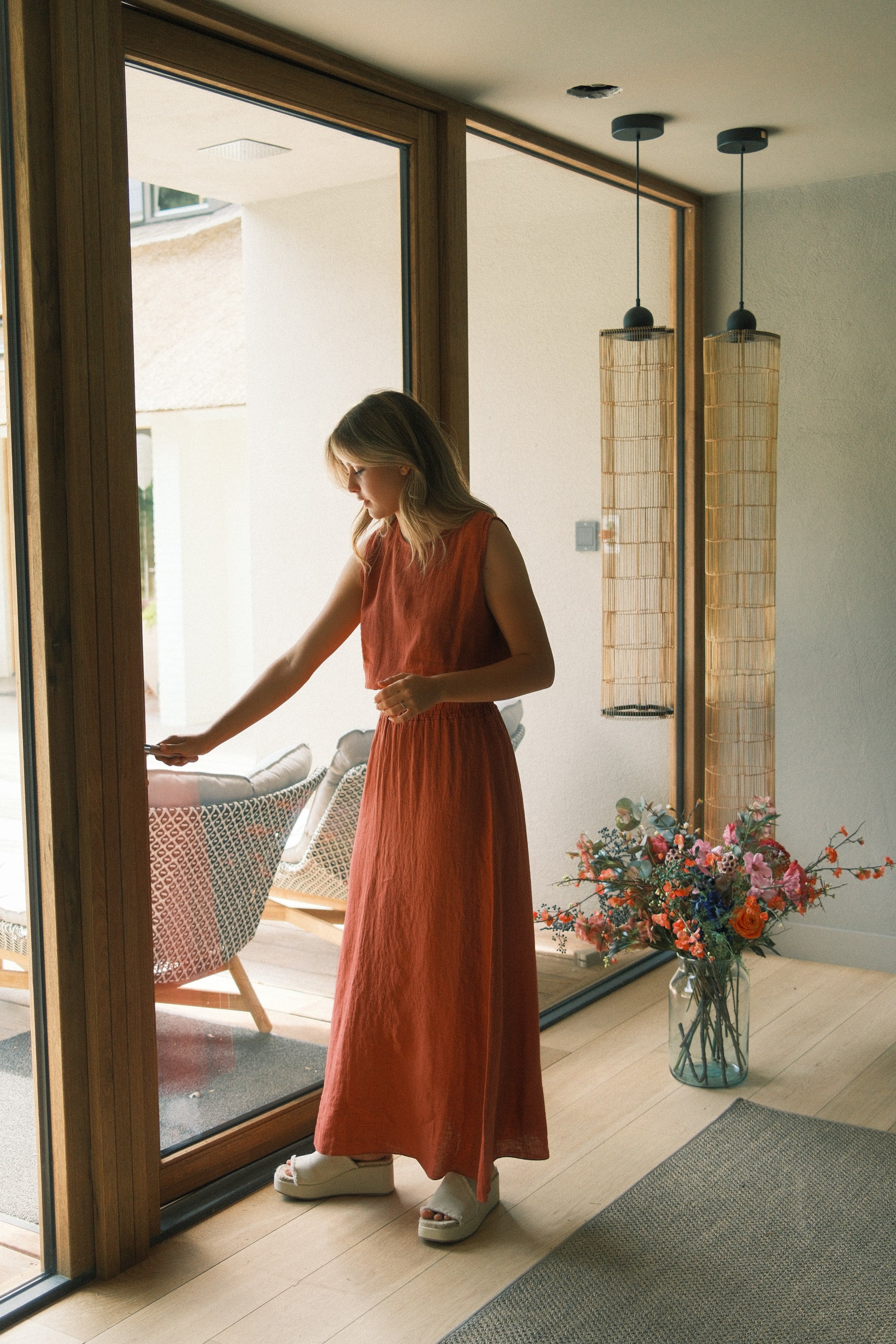 JULY LINNEN SET TERRACOTTA