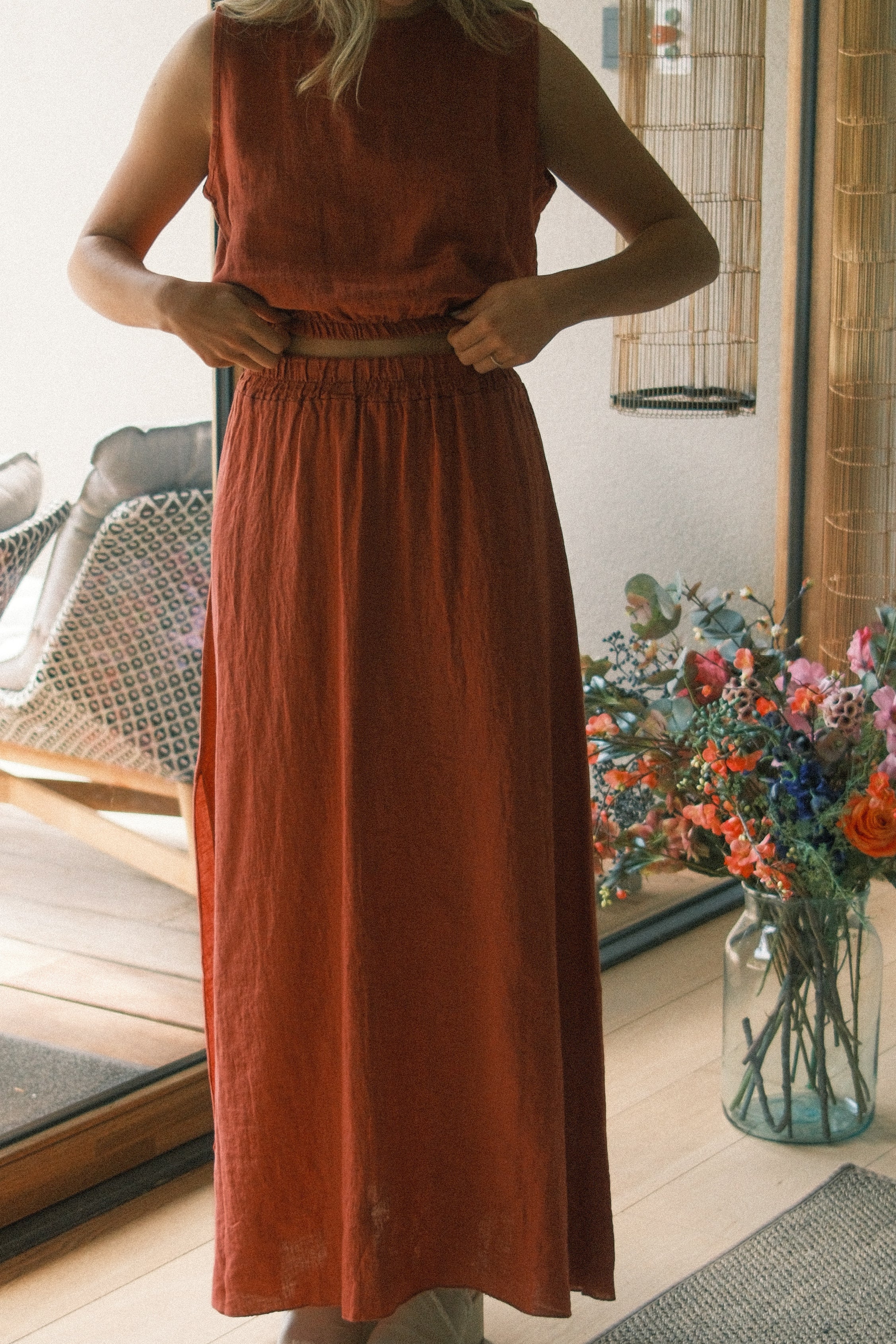 JULY LINNEN SET TERRACOTTA