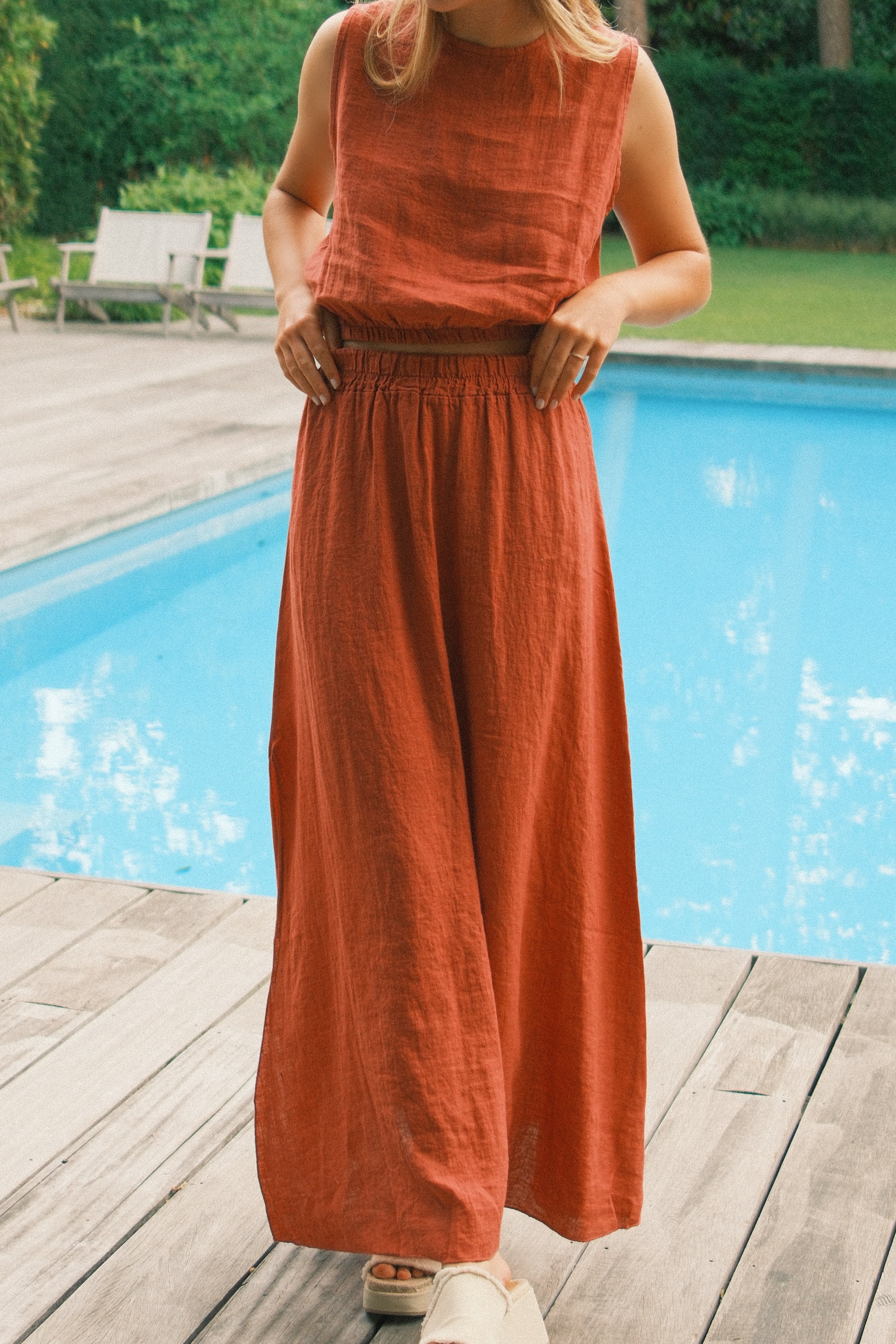 JULY LINNEN SET TERRACOTTA