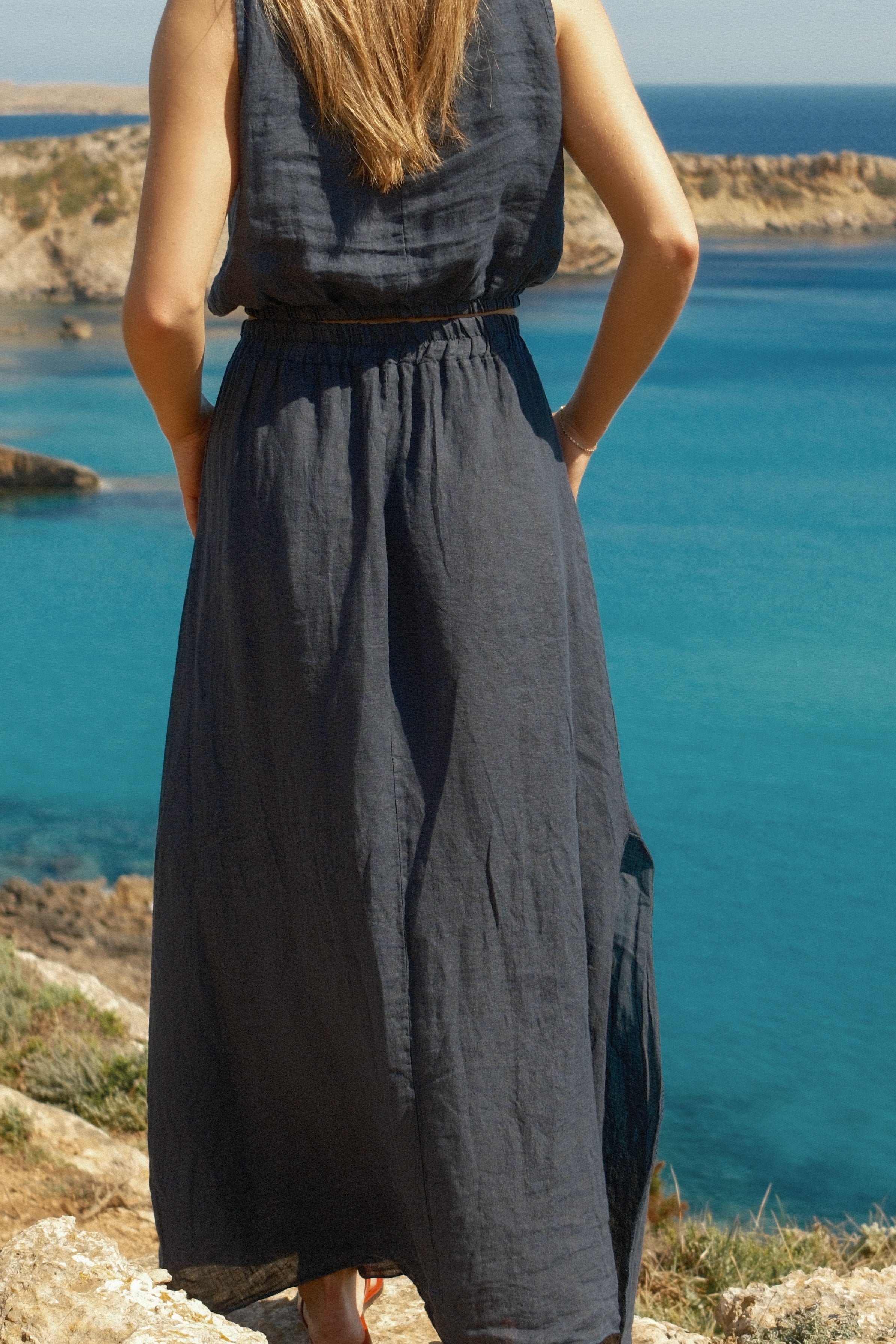 JULY LINNEN SET NAVY