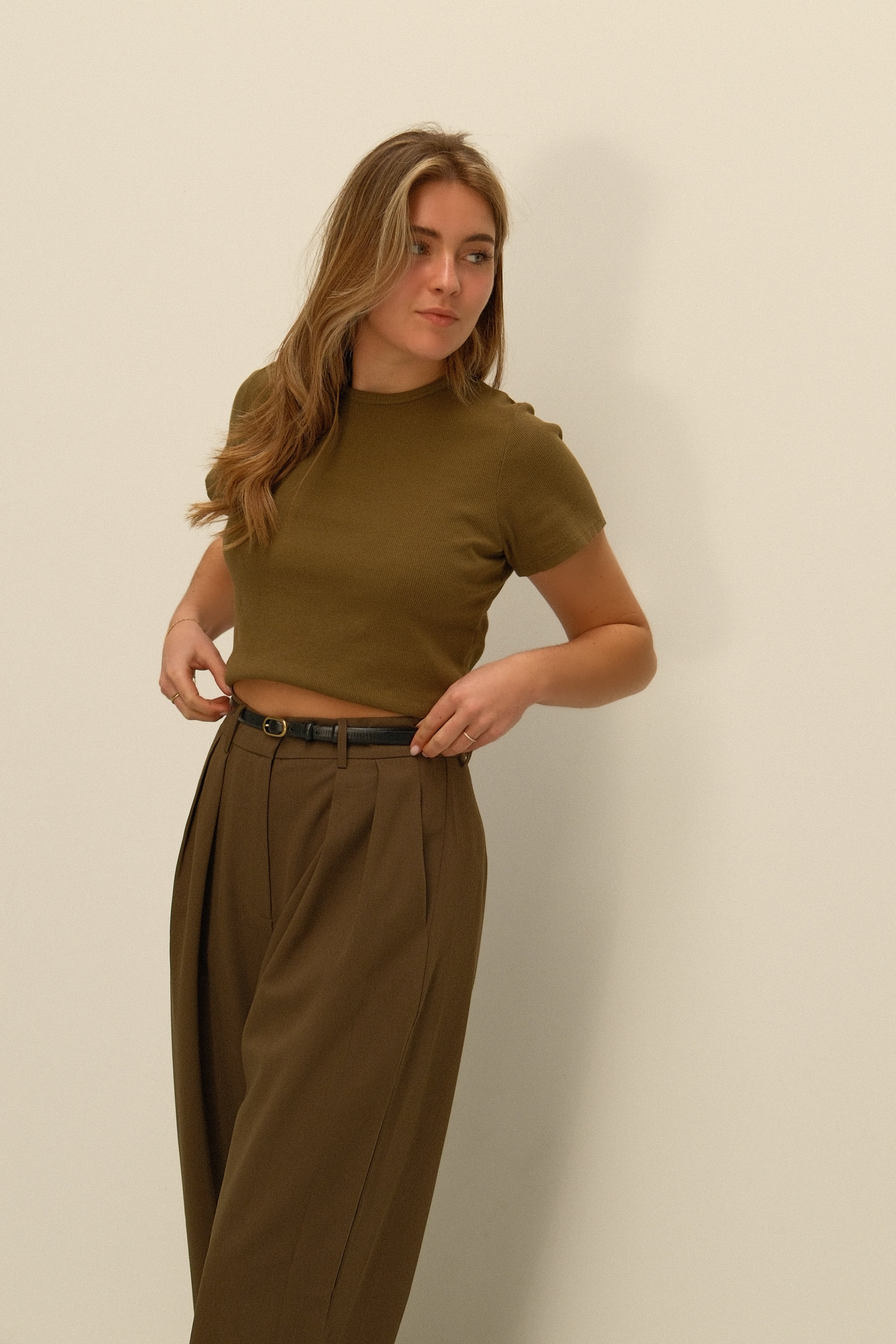 BASIC COTTON T-SHIRT KAKI