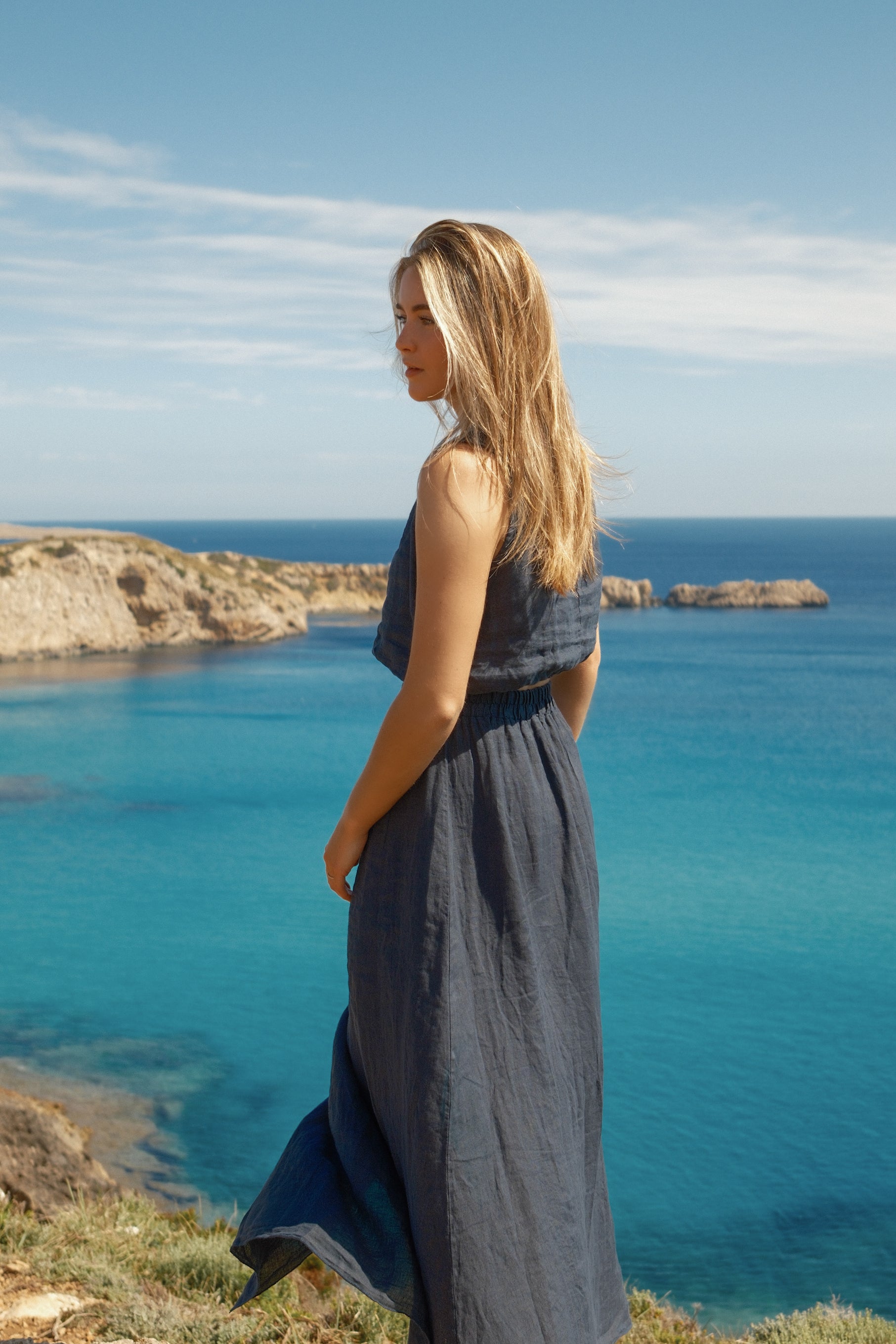 JULY LINNEN SET NAVY